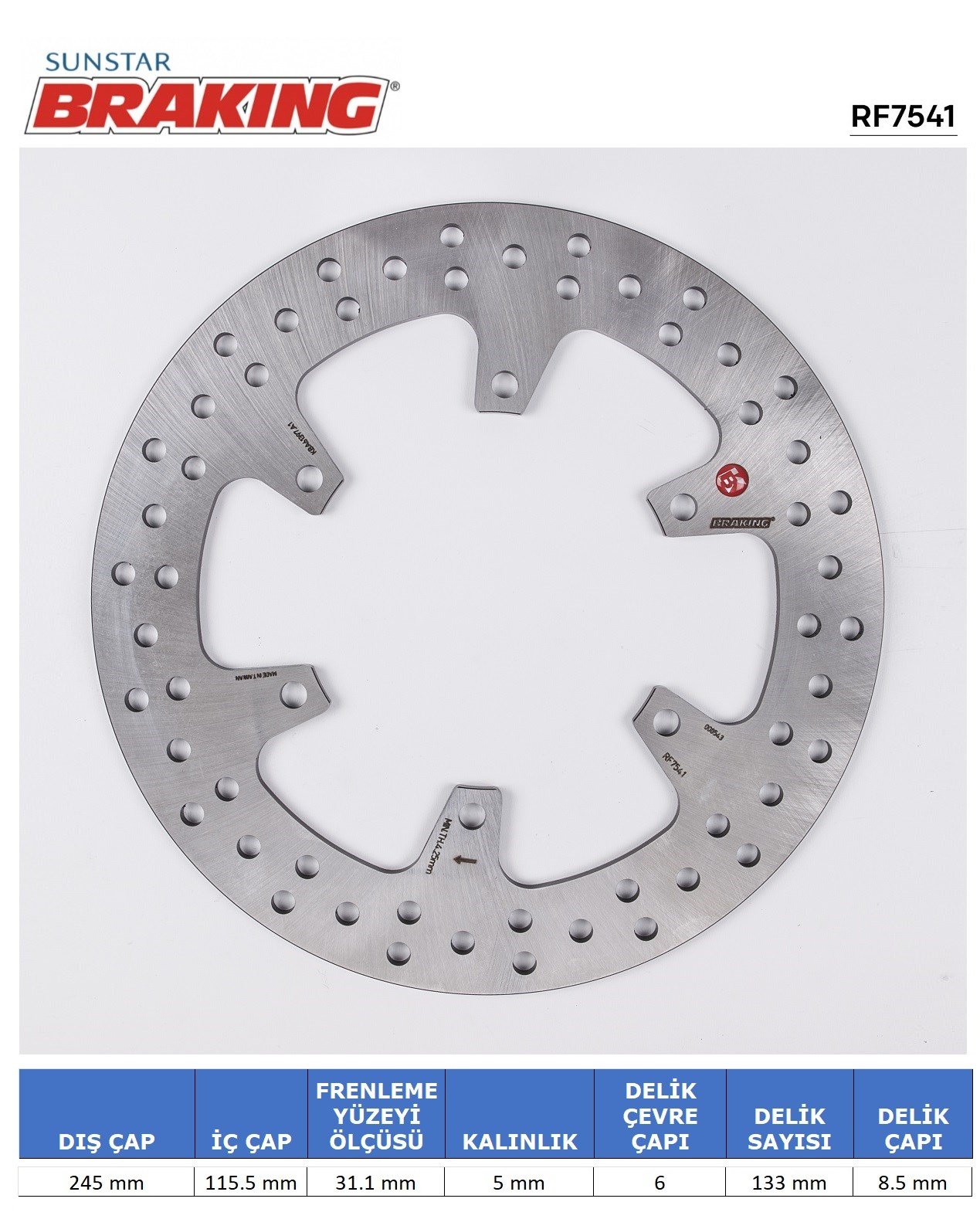 YAMAHA XT 660 R / X / XTZ TENERE YUVARLAK ARKA FREN DİSKİ / BRAKING / ARKA / YAMAHA / XT R / 660cc