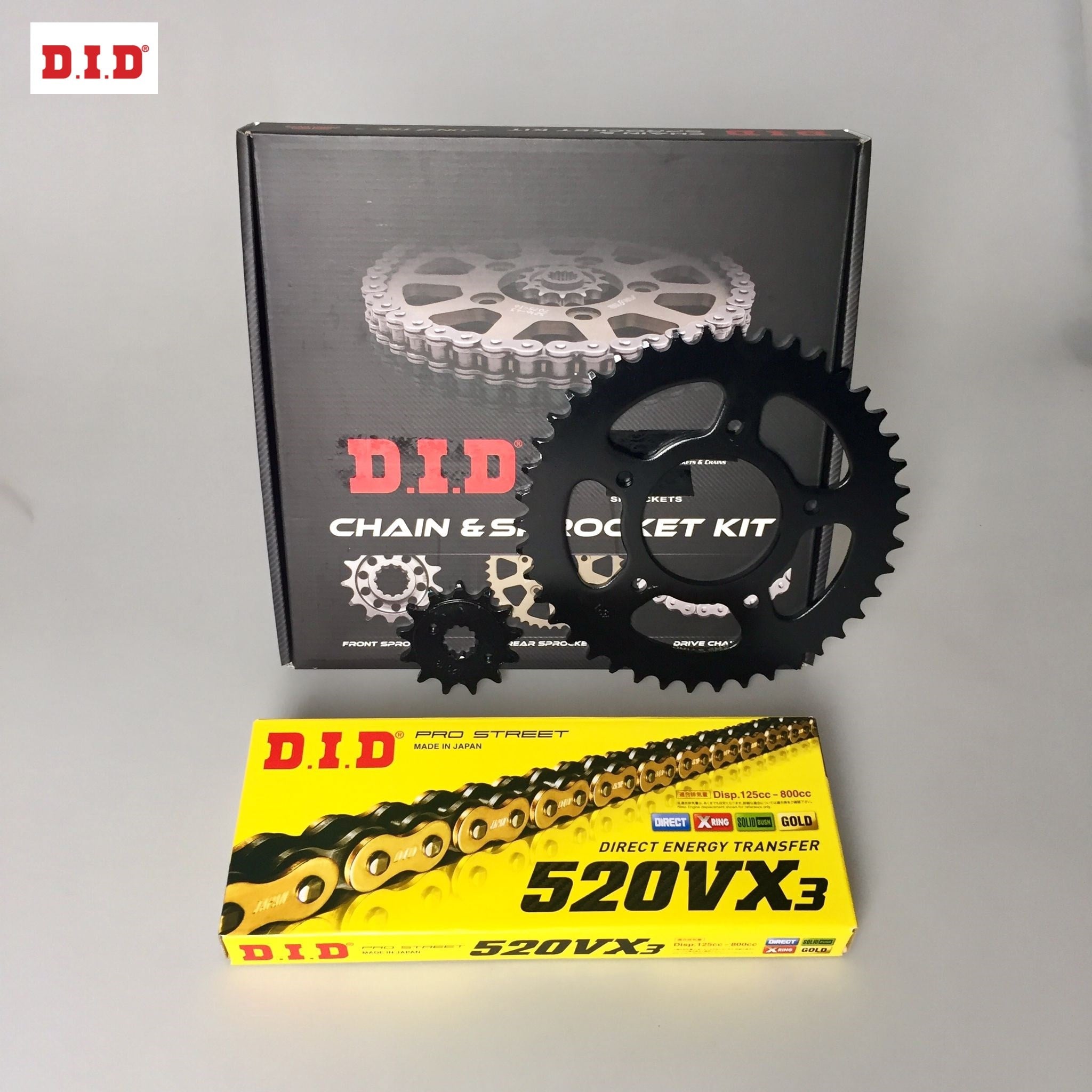 ZİNCİR DİŞLİ SETİ - CF MOTO NK (250 CC) - (2018-2025) / DID ZİNCİRLİ SET / ZİNCİR : DID-520VX3 (GOLD)-106 / DİŞLİ : (14T -40T) / CF MOTO / NK / 250cc