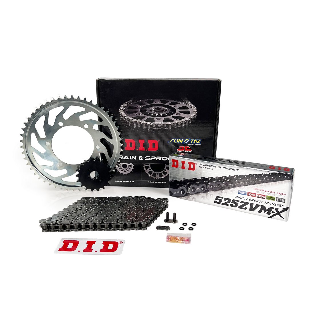ZİNCİR DİŞLİ SETİ - DUCATI PANIGALE (1199 CC)  - (2012-2015) / DUCATI / PANIGALE / 1199cc / ZİNCİR : DID-525ZVM-X (ÇELİK)-104 / DİŞLİ : (15T -39T)  / 2012-2013-2014-2015