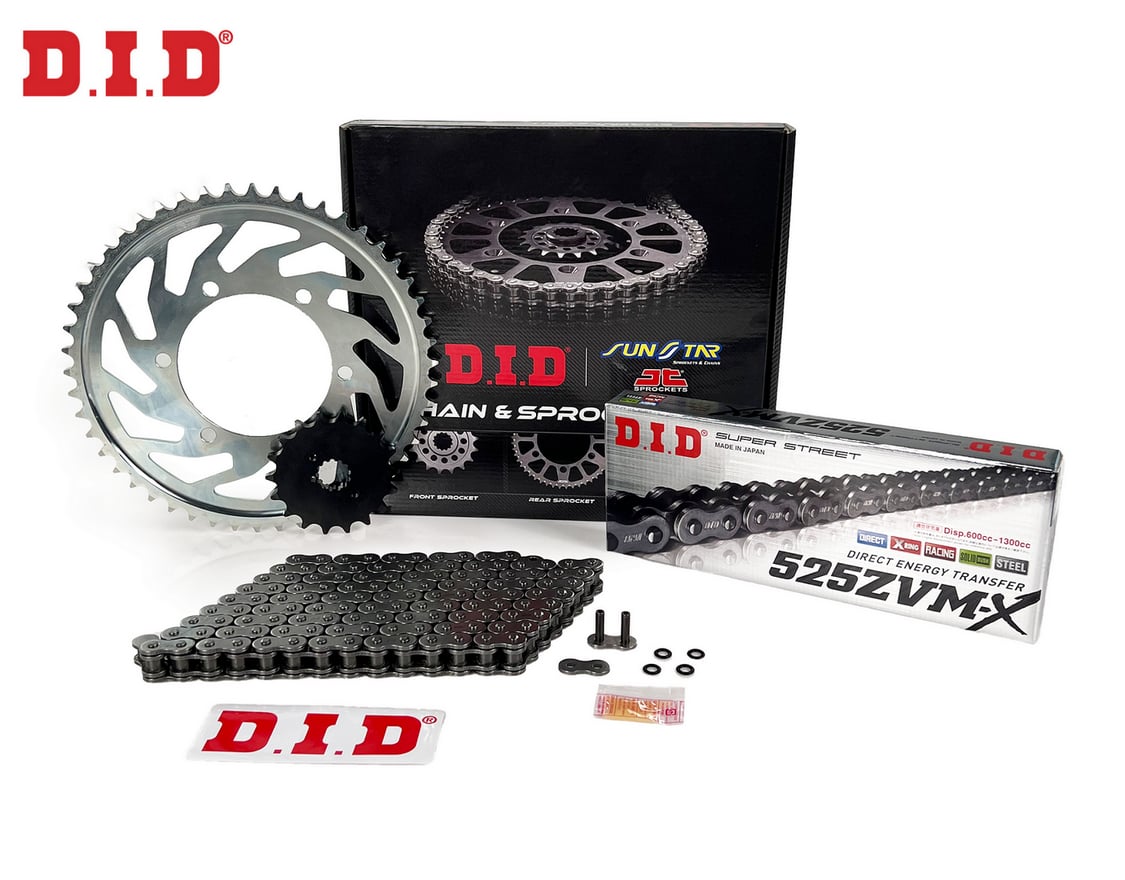 ZİNCİR DİŞLİ SETİ - HONDA CBR 650R (650 CC) - (2019-2024) / DID ZİNCİRLİ SET / ZİNCİR : DID-525ZVM-X (ÇELİK)-118 / DİŞLİ : (15T -42T) / HONDA / CBR 650R / 650cc
