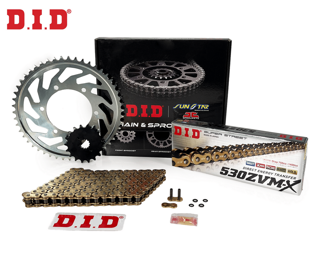 ZİNCİR DİŞLİ SETİ - TRIUMPH SPEED TRIPLE / R / S / RS (1050 CC)  - (2005-2011) / DID ZİNCİRLİ SET / ZİNCİR : DID-530ZVM-X (GOLD)-106 / DİŞLİ : (18T -42T) / TRIUMPH / SPEED TRIPLE / R / S / RS / 1050cc