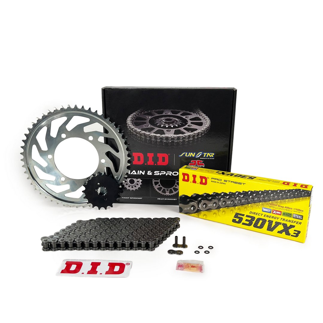 ZİNCİR DİŞLİ SETİ - YAMAHA YZF R THUNDERACE (1000 CC) - (1996-2000) / YAMAHA / YZF R THUNDERACE / 1000cc / ZİNCİR : DID-530VX3 (GOLD)-112 / DİŞLİ : (16T -48T) - ÖN DİŞLİ (ORJ-1) - ARKA DİŞLİ (ORJ+2) / 1996-1997-1998-1999-2000