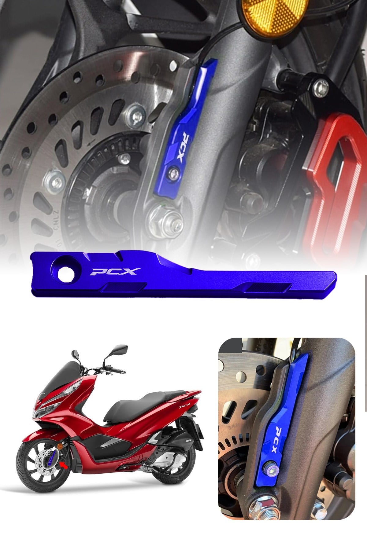Honda Pcx Uyumlu Abs Sensör Koruma 2021-2026 Cnc Mavi