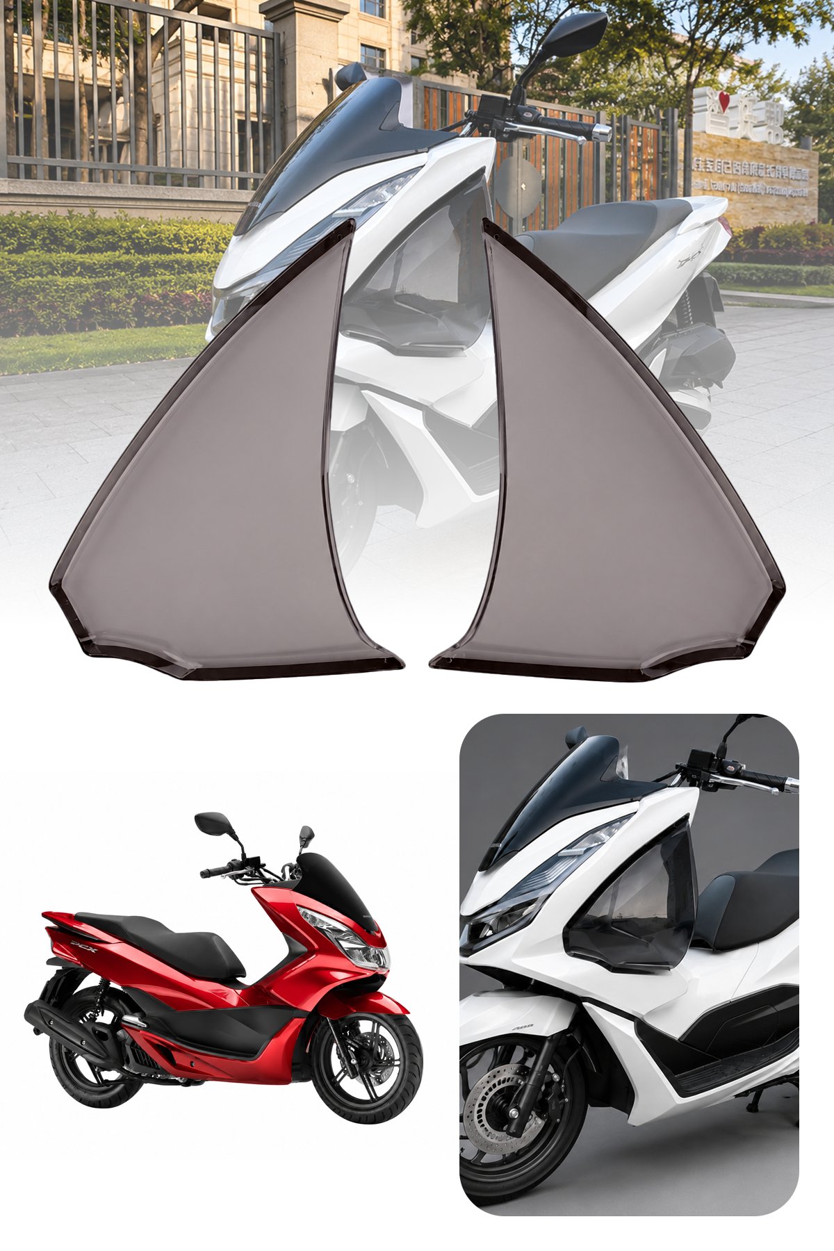 Honda Pcx Uyumlu Aerodinamik Bacak Siperliği 2021-2024 Füme