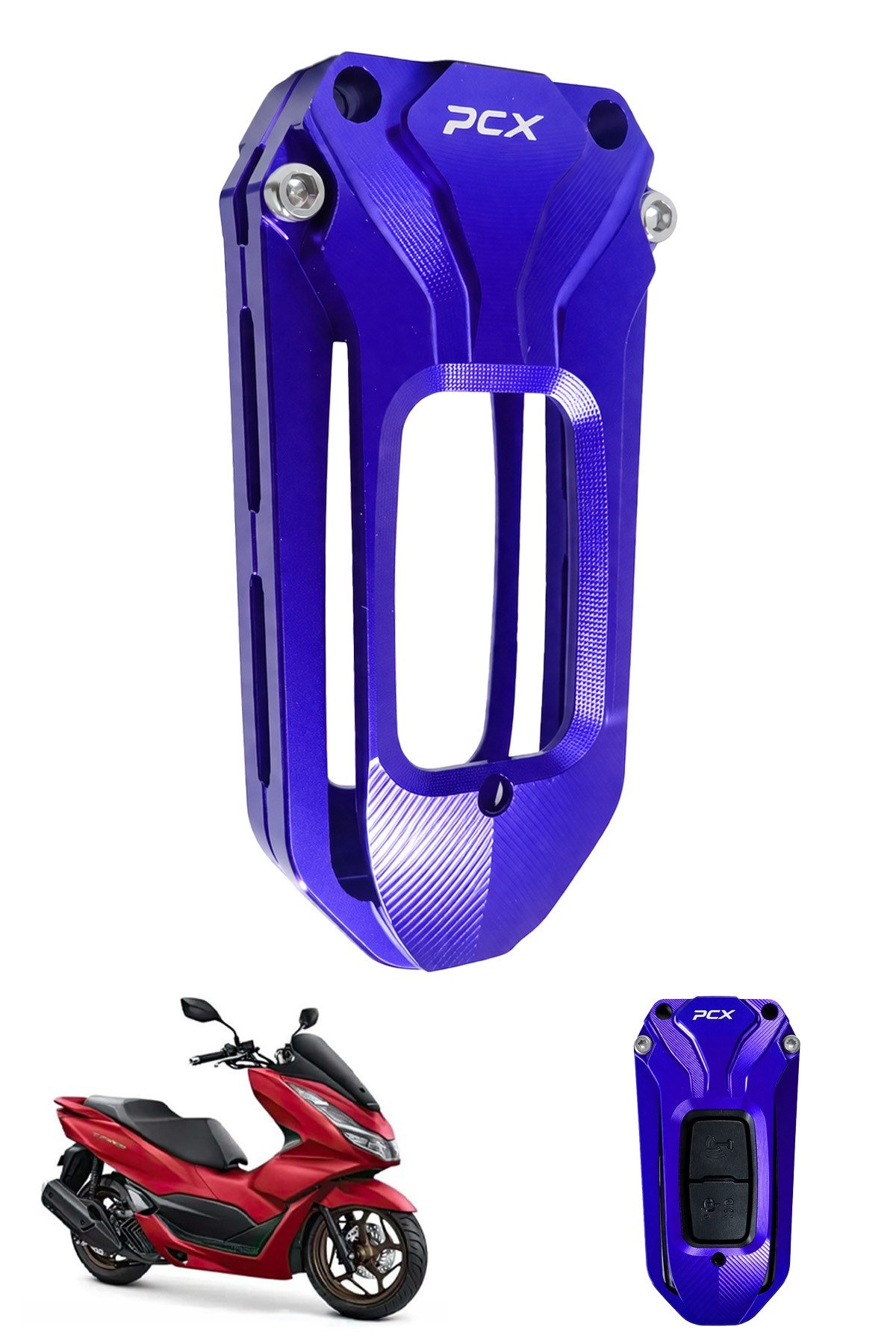 Honda Pcx Uyumlu Anahtar Kılıfı 2021-2026 Cnc Mavi