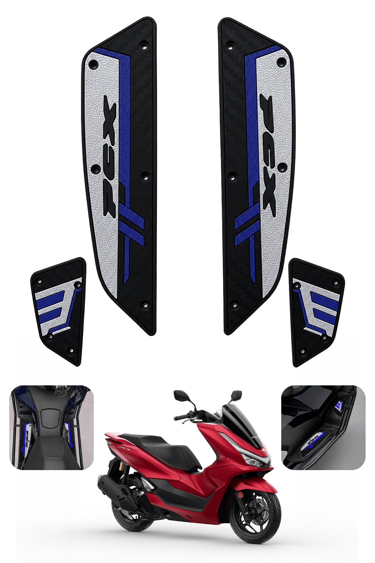 Honda Pcx Uyumlu Basamak Seti 2025-2026 Silikon V1 Mavi