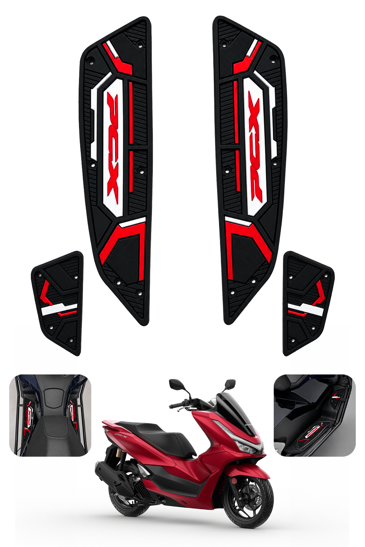 Honda Pcx Uyumlu Basamak Seti 2025-2026 Slikon Kırmızı