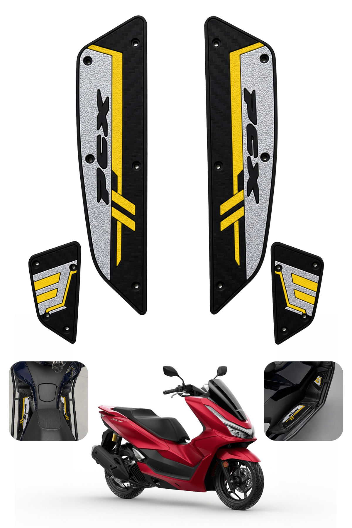 Honda Pcx Uyumlu Basamak Seti 2025-2026 Silikon V1 Siyah 