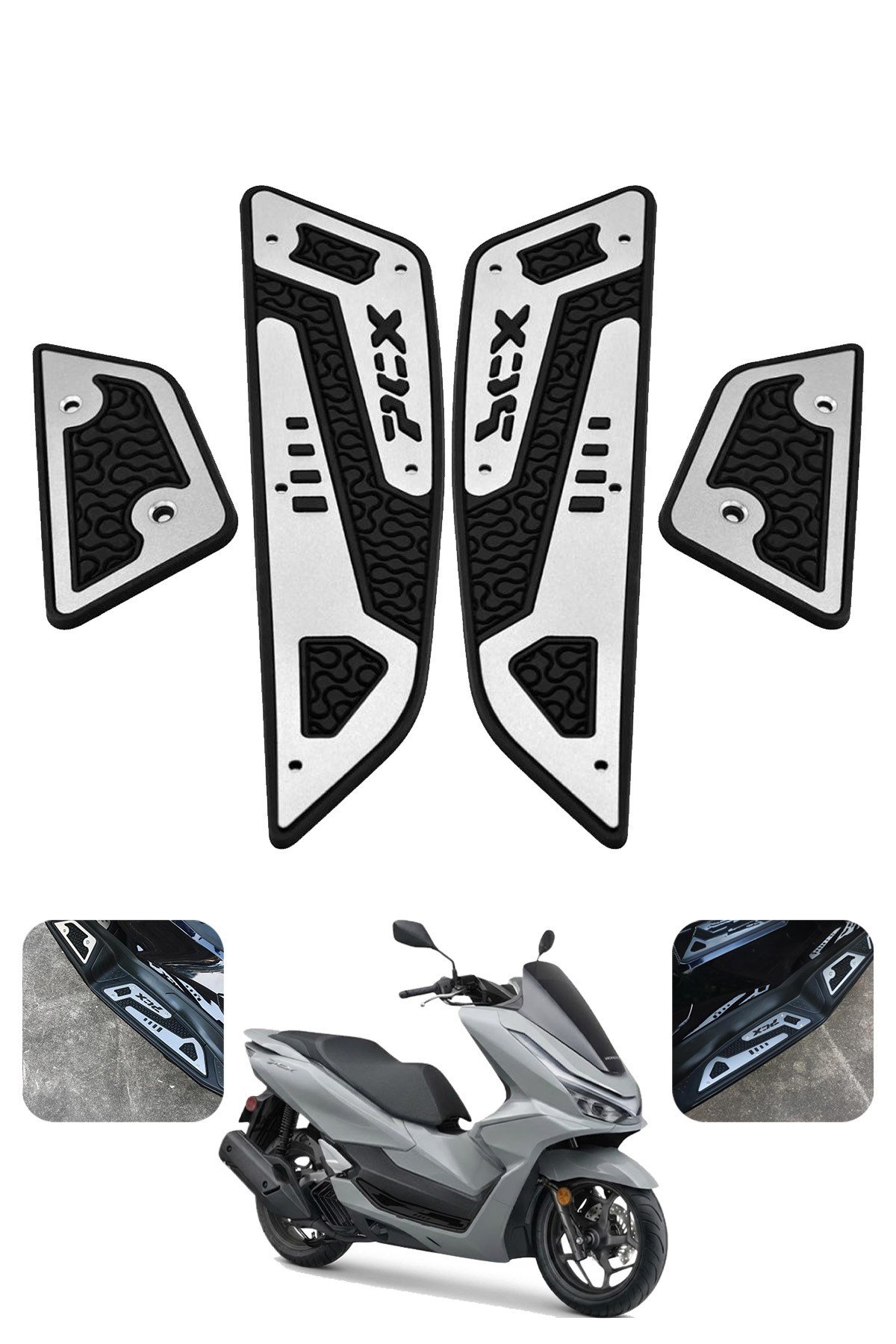 Honda Pcx Uyumlu Basamak Seti 2025 Cnc Gümüş