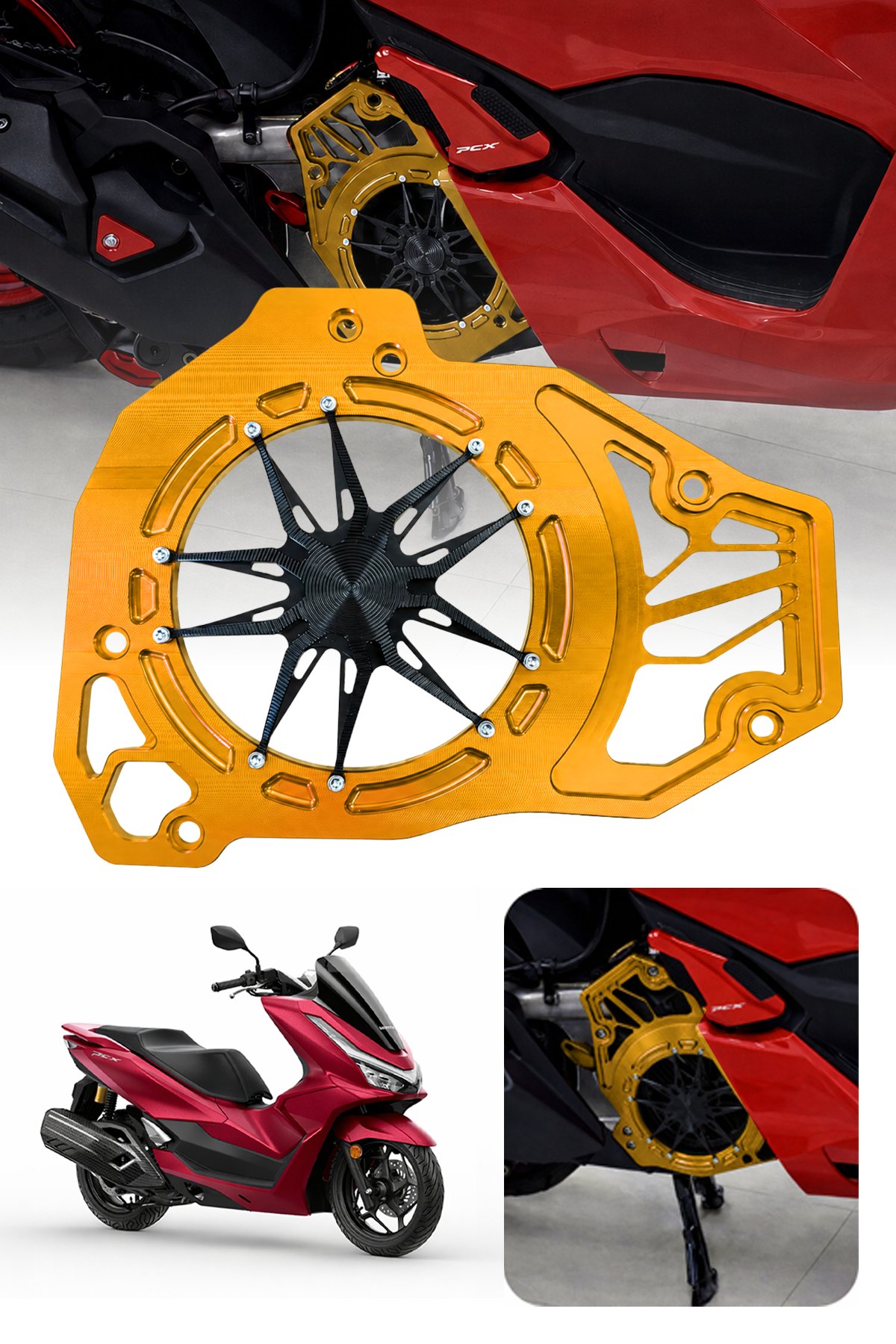 Honda Pcx Uyumlu Deniz Yıldızı Radyatör Koruması 2021-2026 Cnc Gold