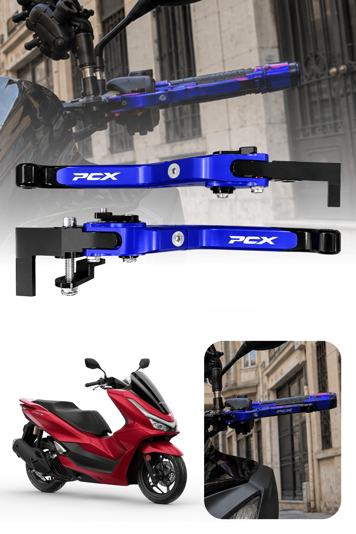 Honda Pcx Uyumlu El Frenli Manet 2025-2026 Cnc Mavi