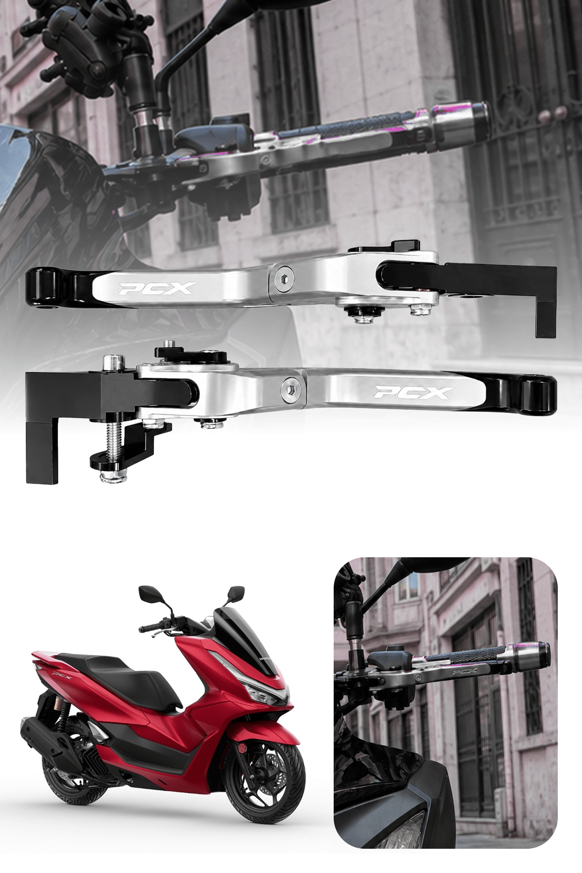 Honda Pcx Uyumlu El Frenli Manet 2025-2026 Cnc Gümüş