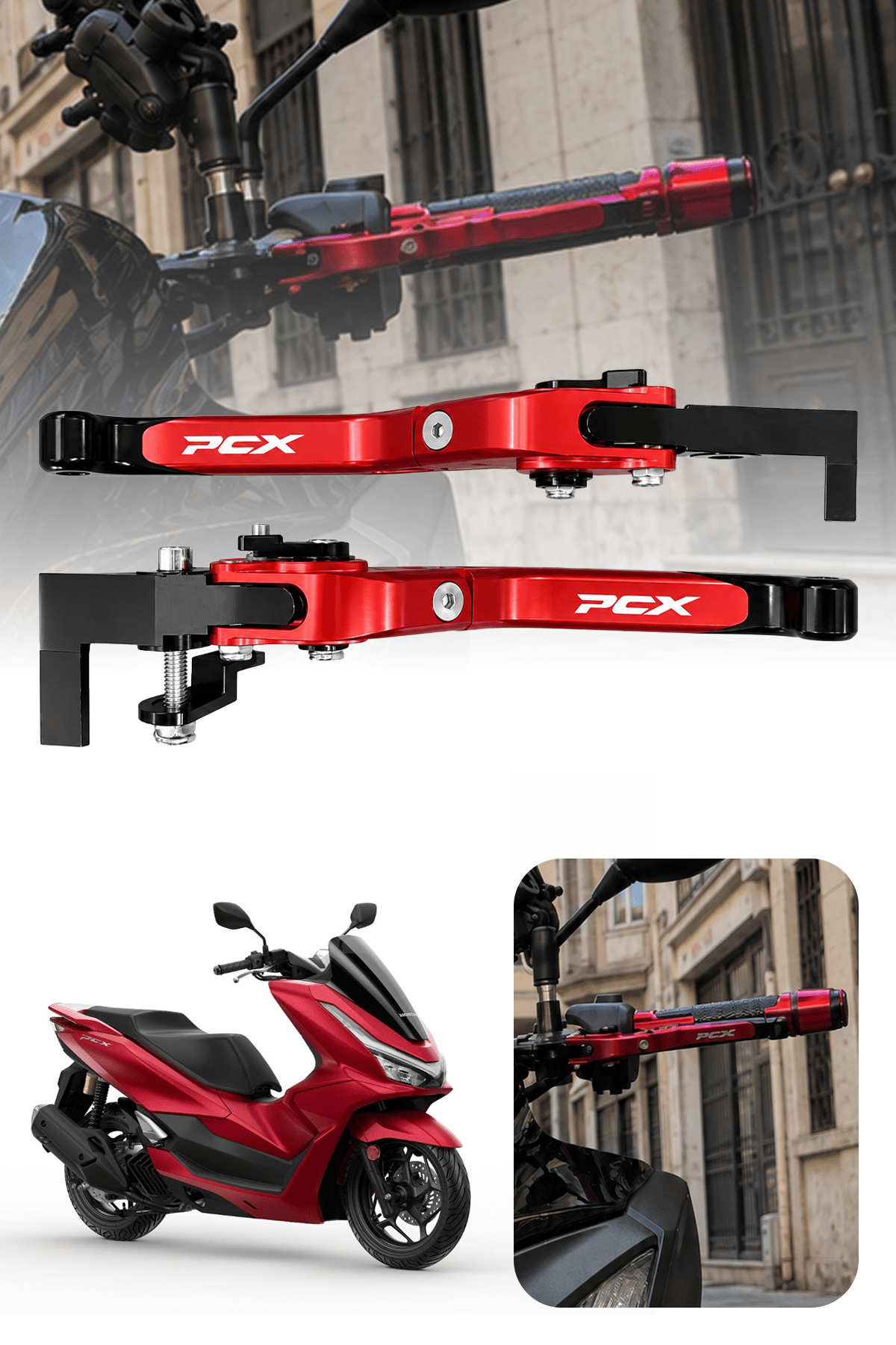 Honda Pcx Uyumlu El Frenli Manet 2025-2026 Cnc Kırmızı