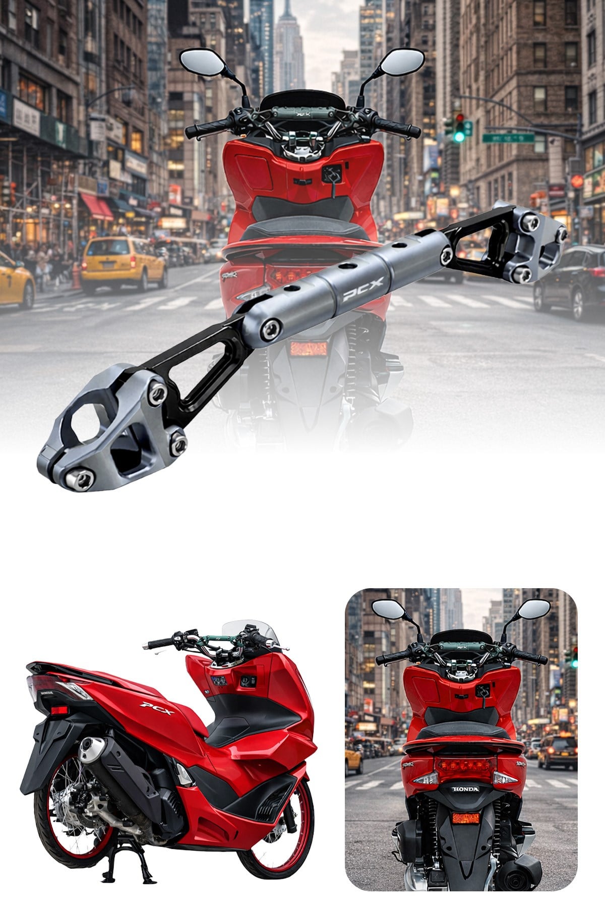 Honda Pcx Uyumlu Gidon Barı 2021-2024 Cnc Titanyum