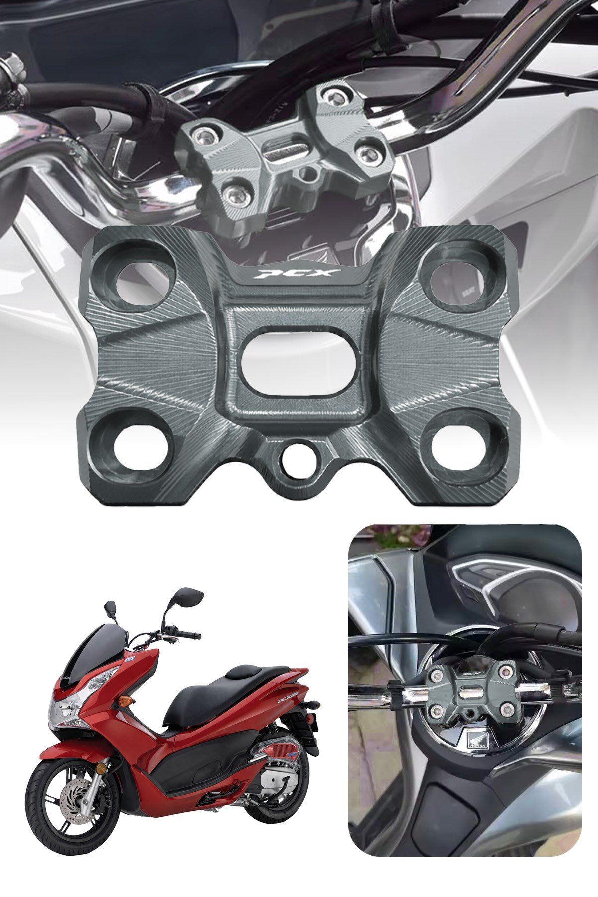 Honda Pcx Uyumlu Gidon Yükseltme 2021-2024 Cnc Titanyum