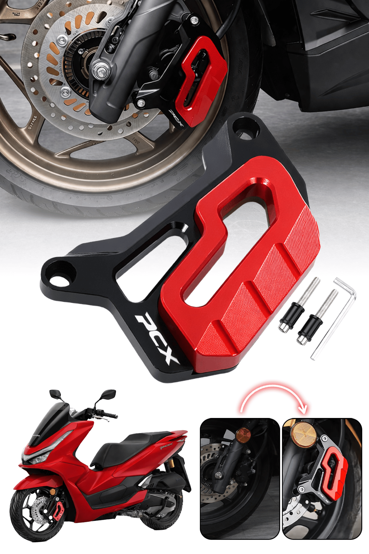 Honda Pcx Uyumlu Kaliper Koruyucu 2021-2026 Cnc Kırmızı