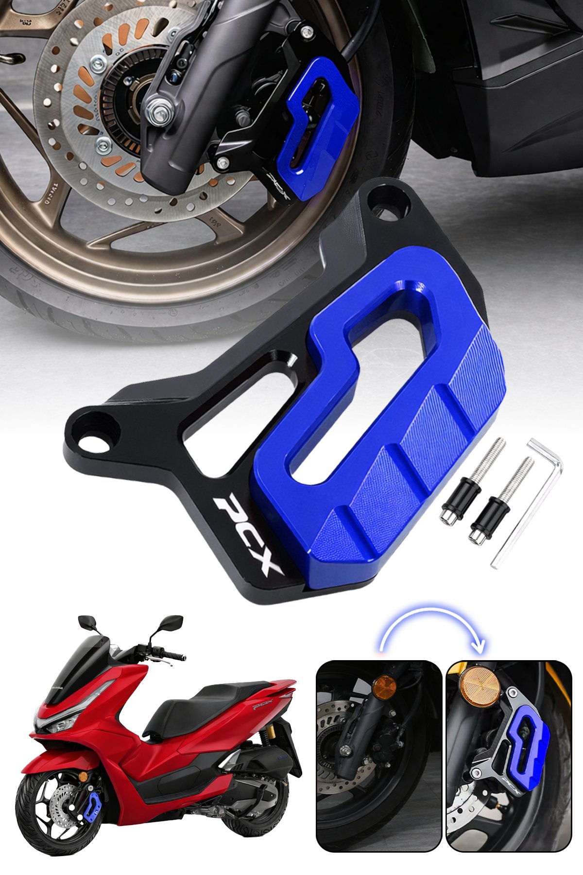 Honda Pcx Uyumlu Kaliper Koruyucu 2021-2026 Cnc Mavi
