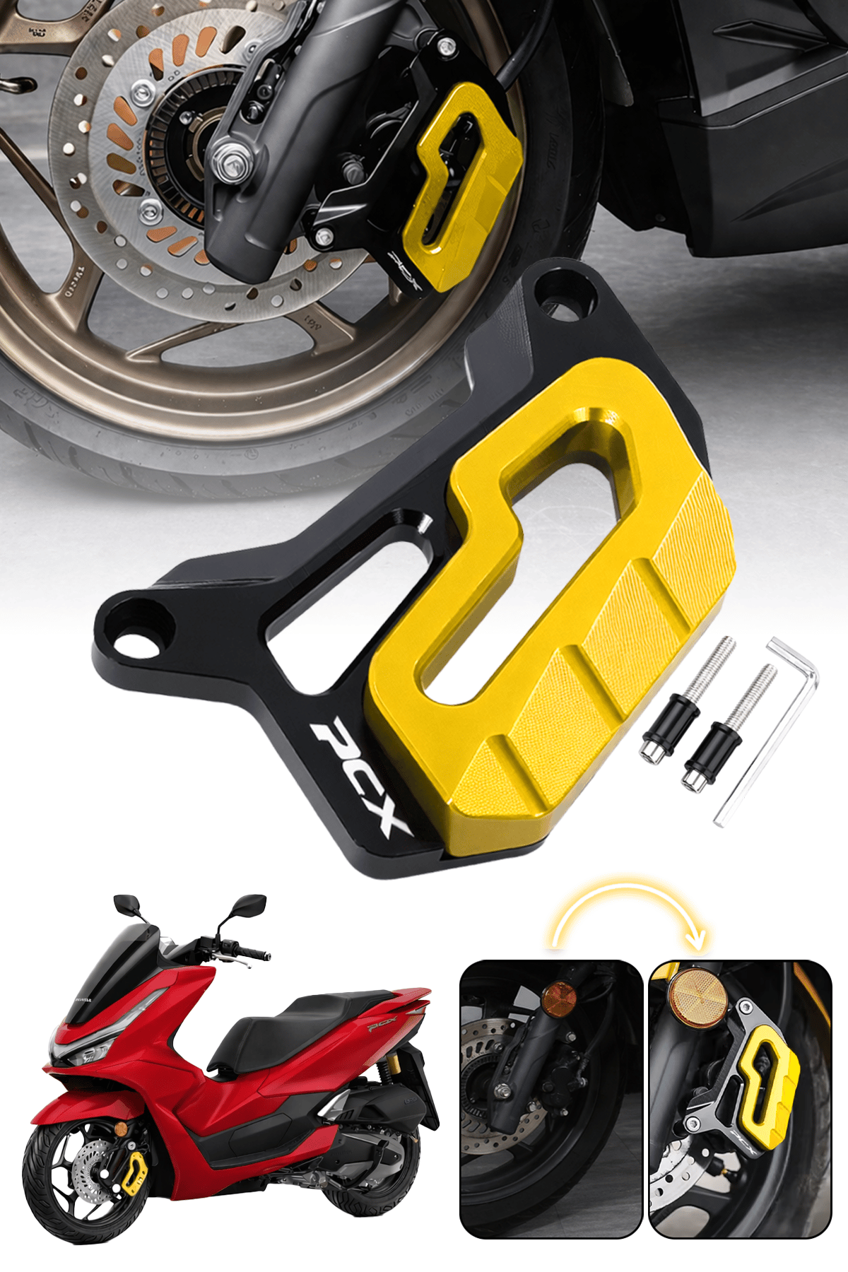 Honda Pcx Uyumlu Kaliper Koruyucu 2021-2026 Cnc Gold
