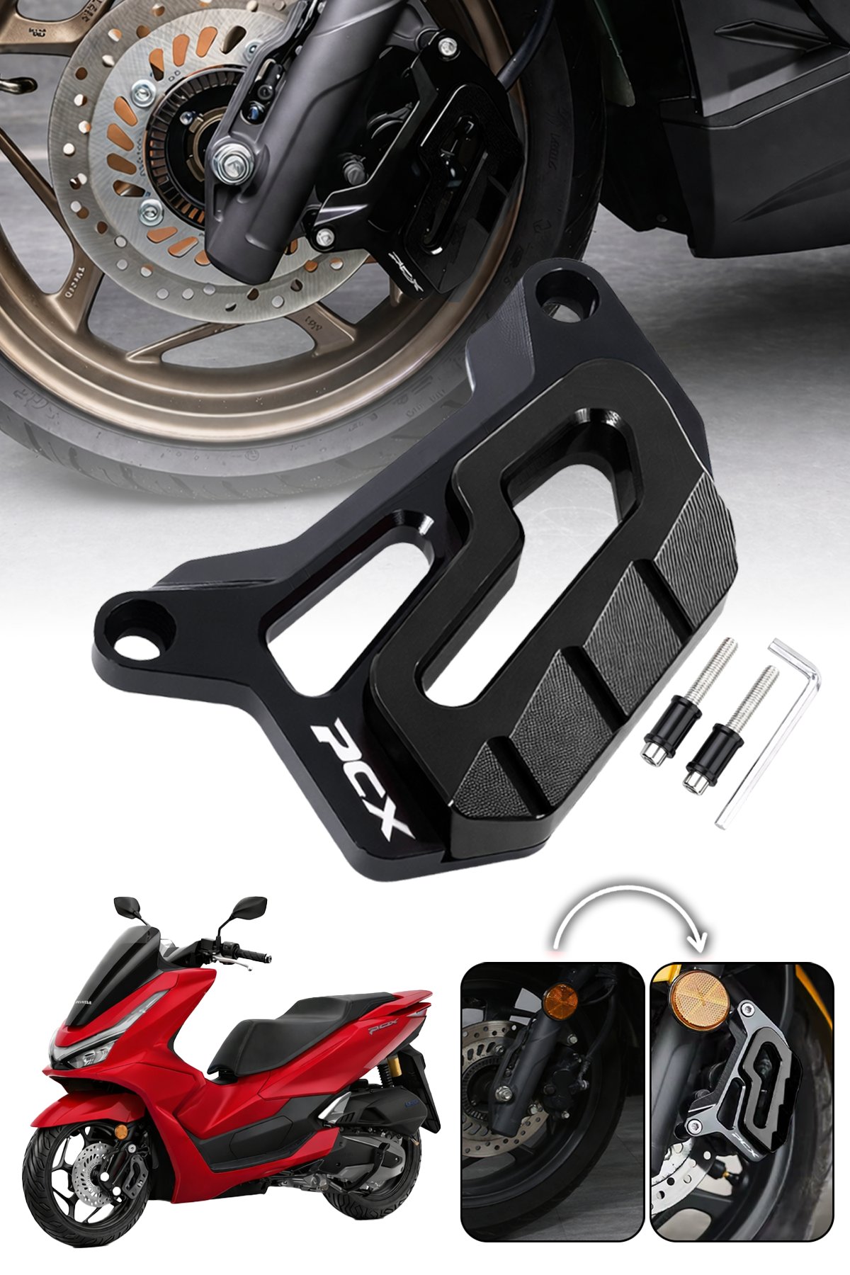 Honda Pcx Uyumlu Kaliper Koruyucu 2021-2026 Cnc Siyah