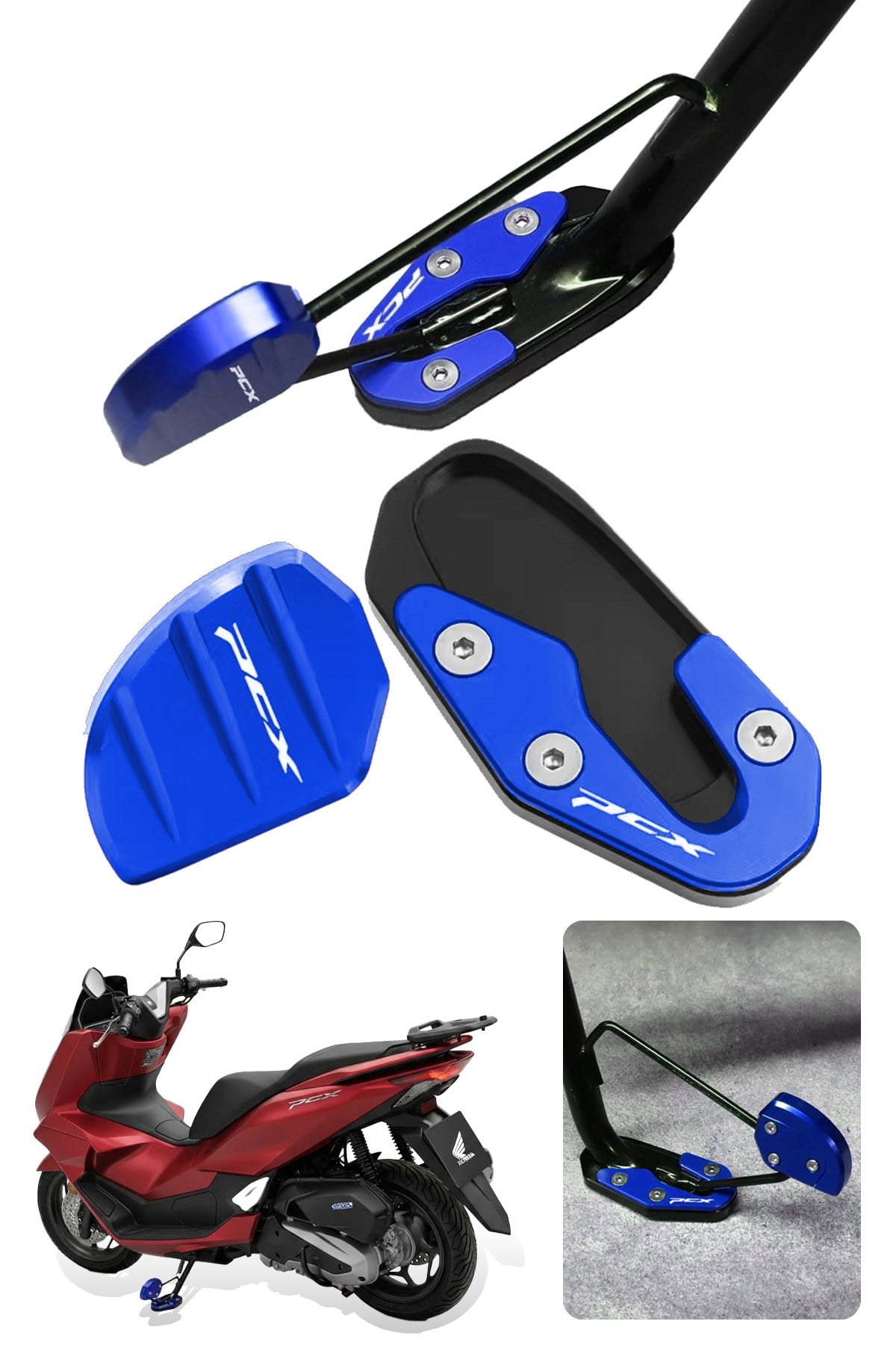 Honda Pcx Uyumlu Kaz Ayağı Koruyucu Seti 2021-2026 Cnc Mavi