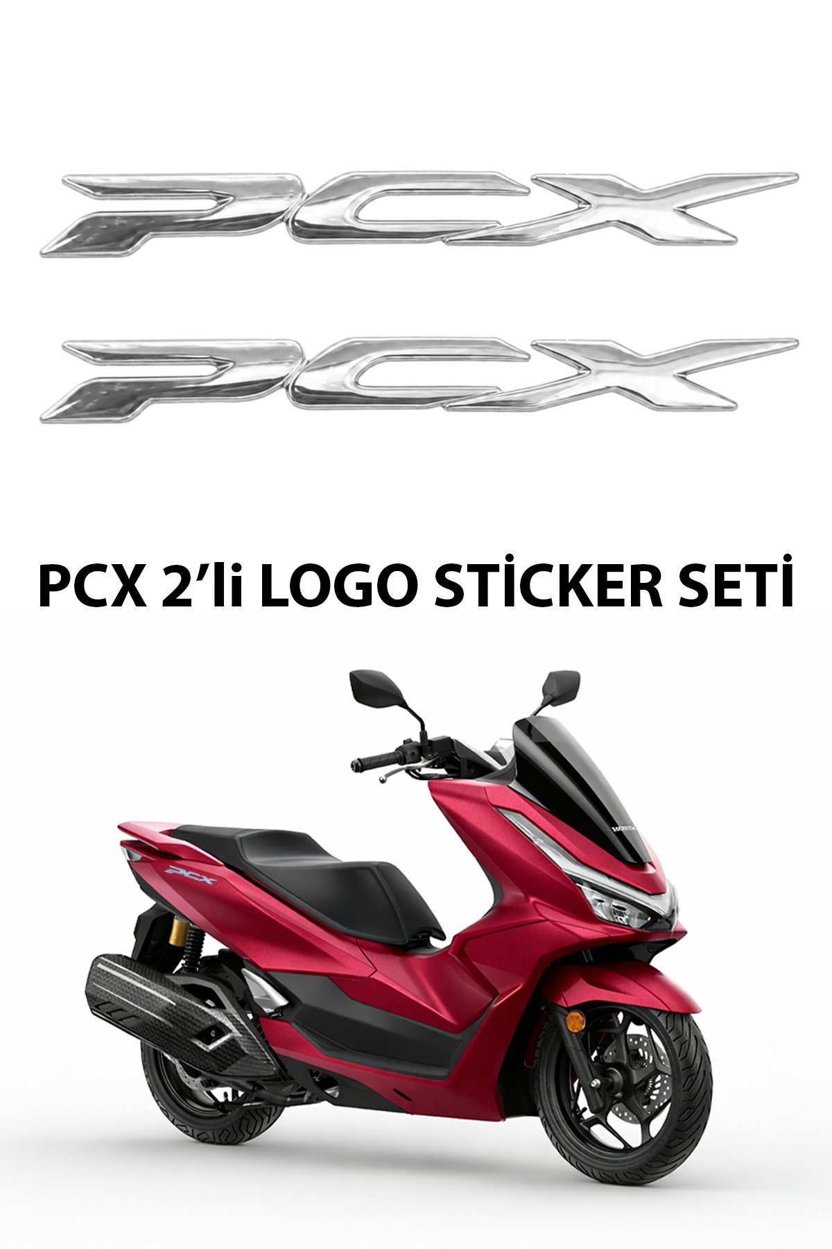 Honda Pcx Uyumlu Logo Sticker 2021-2026 Gümüş