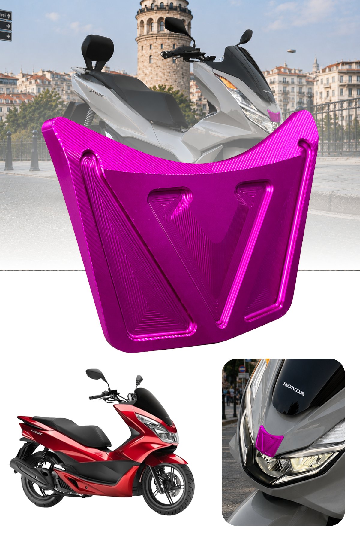 Honda Pcx Uyumlu Ön V Aksesuar 2021-2024 Cnc Mor