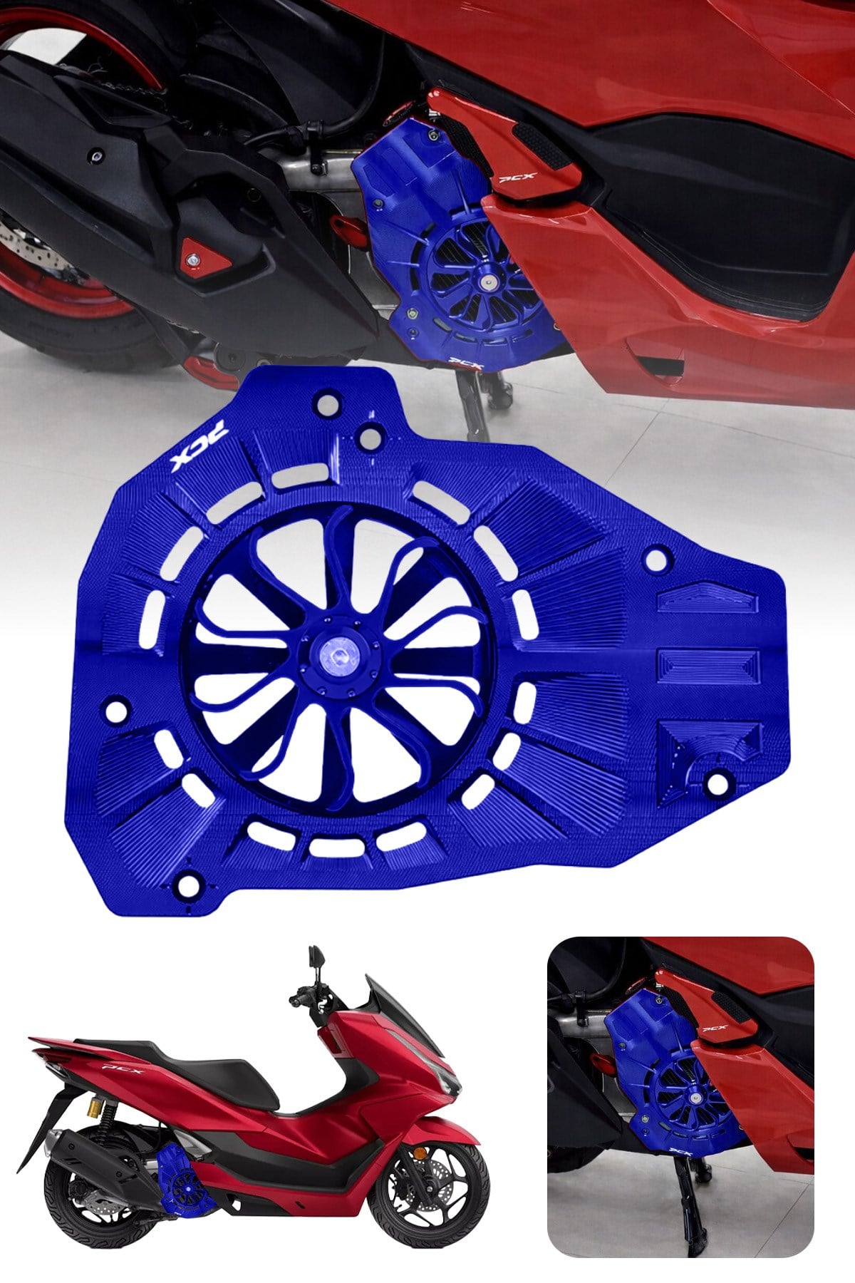 Honda Pcx Uyumlu Pervaneli Radyatör Koruması 2021-2026 Cnc Mavi