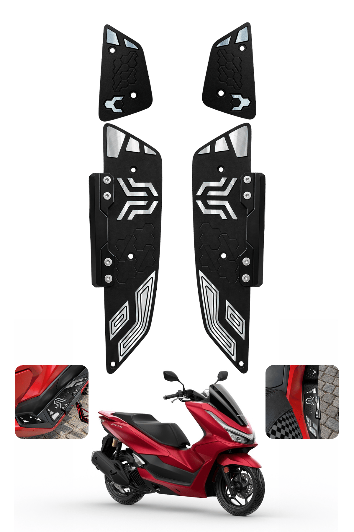 Honda Pcx Uyumlu Premium Basamak Seti V2 2025-2026 Cnc Siyah