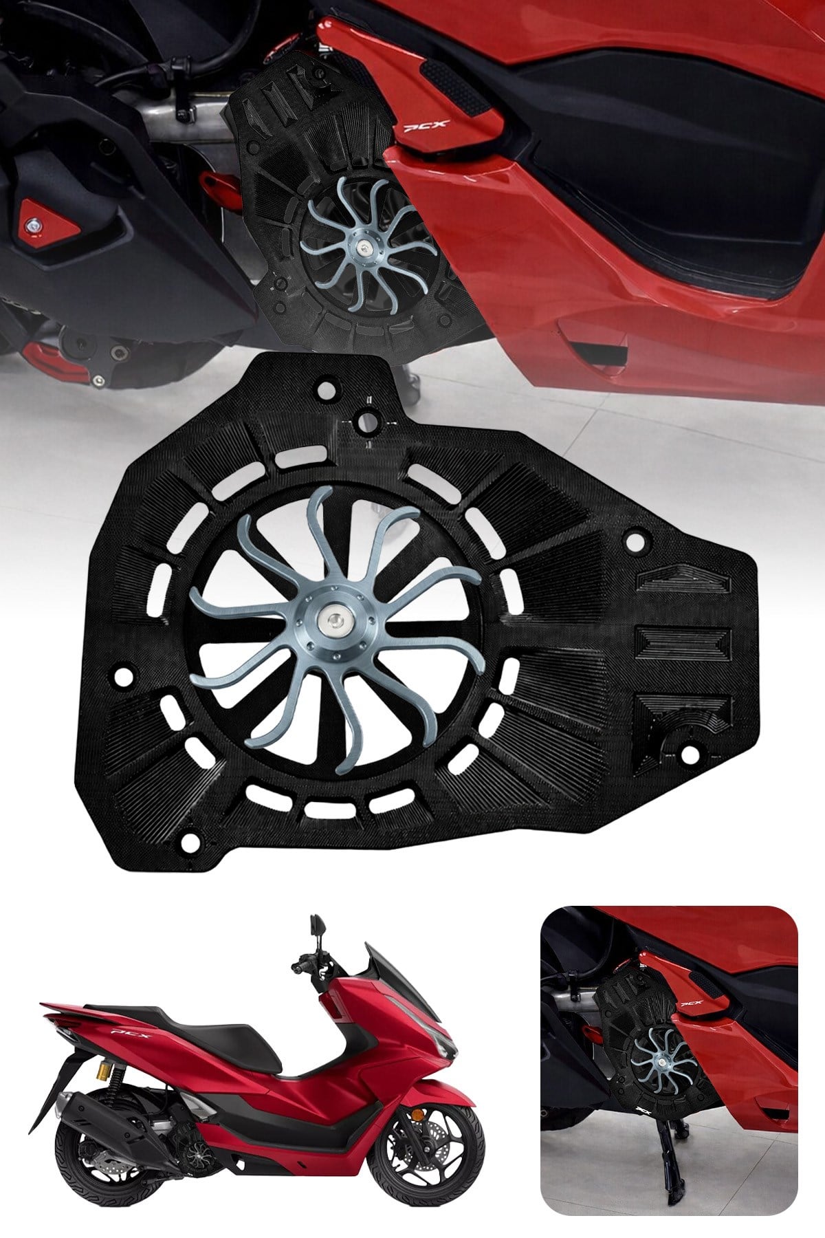 Honda Pcx Uyumlu Renkli Pervaneli Radyatör Koruması 2021-2026 Cnc Titanyum