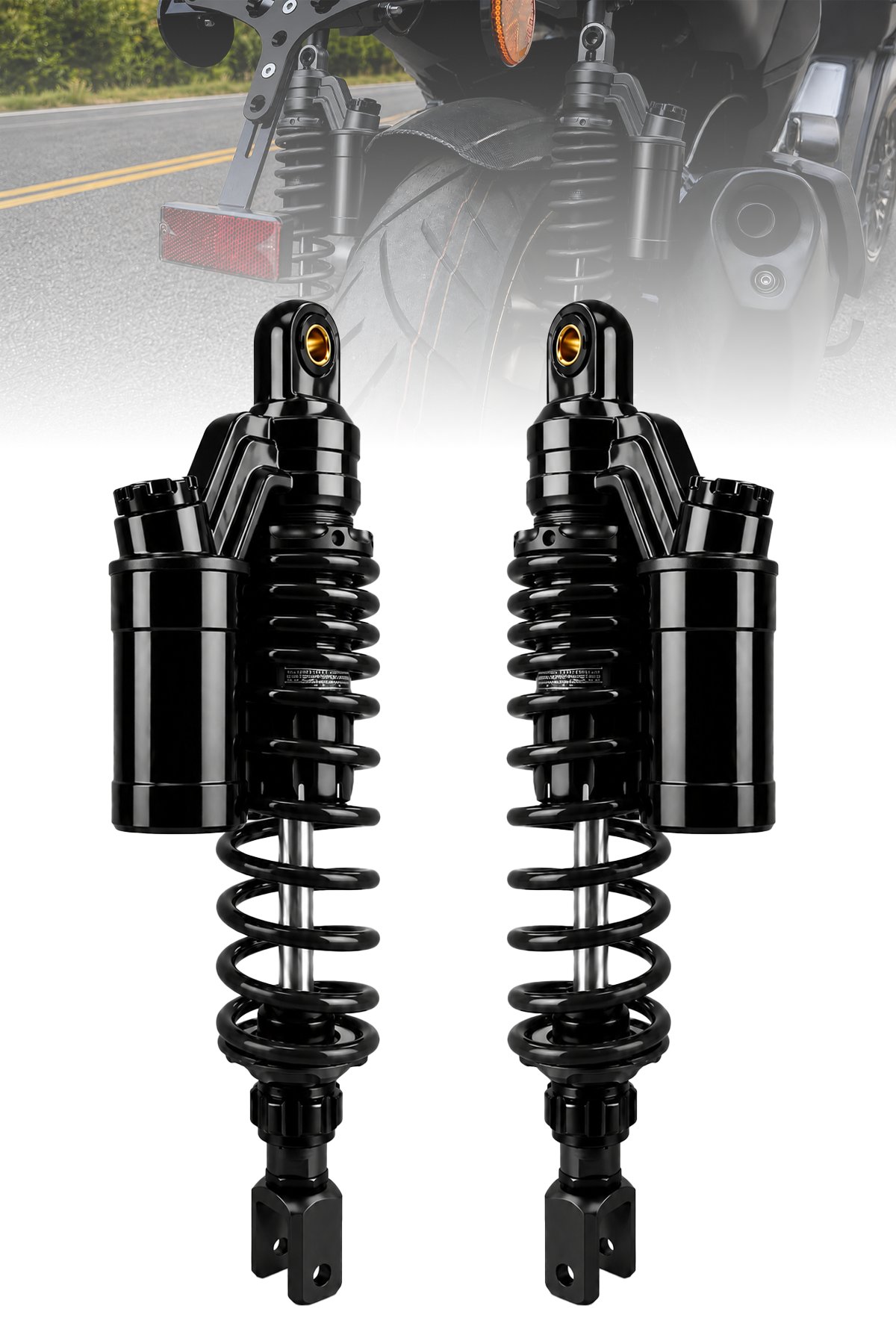 PCX ve XMAX Uyumlu 350 mm Rezervuarlı Arka Amortisör Takımı Siyah