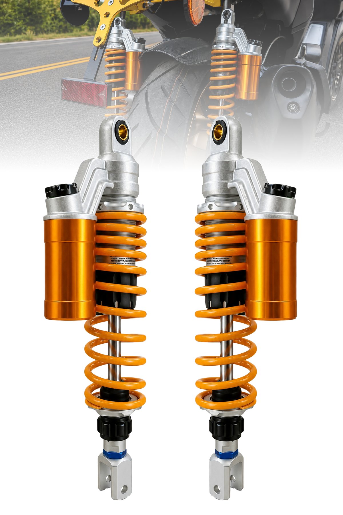 PCX ve XMAX Uyumlu 350 mm Rezervuarlı Arka Amortisör Takımı Gold