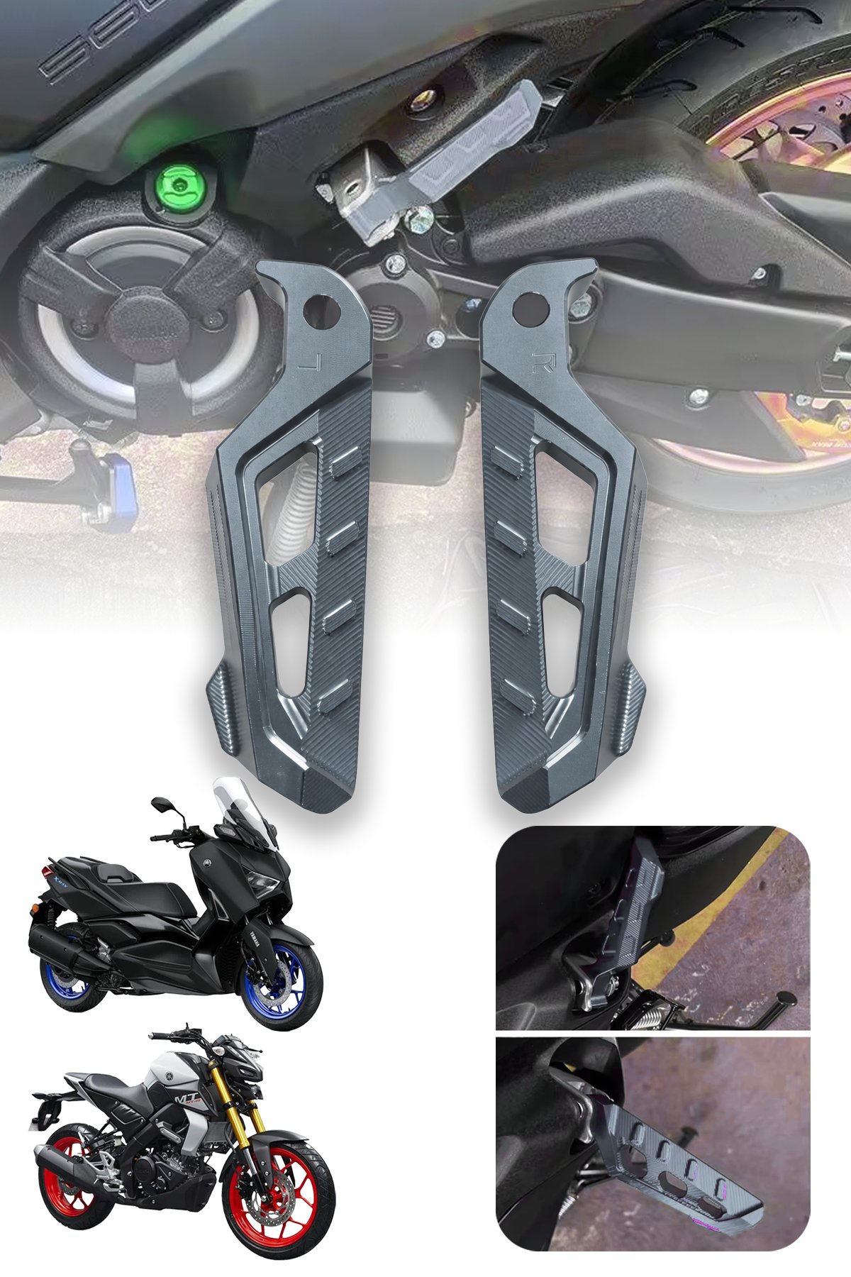 Universal Motosiklet Artçı Ayak 130mm Cnc Titanyum