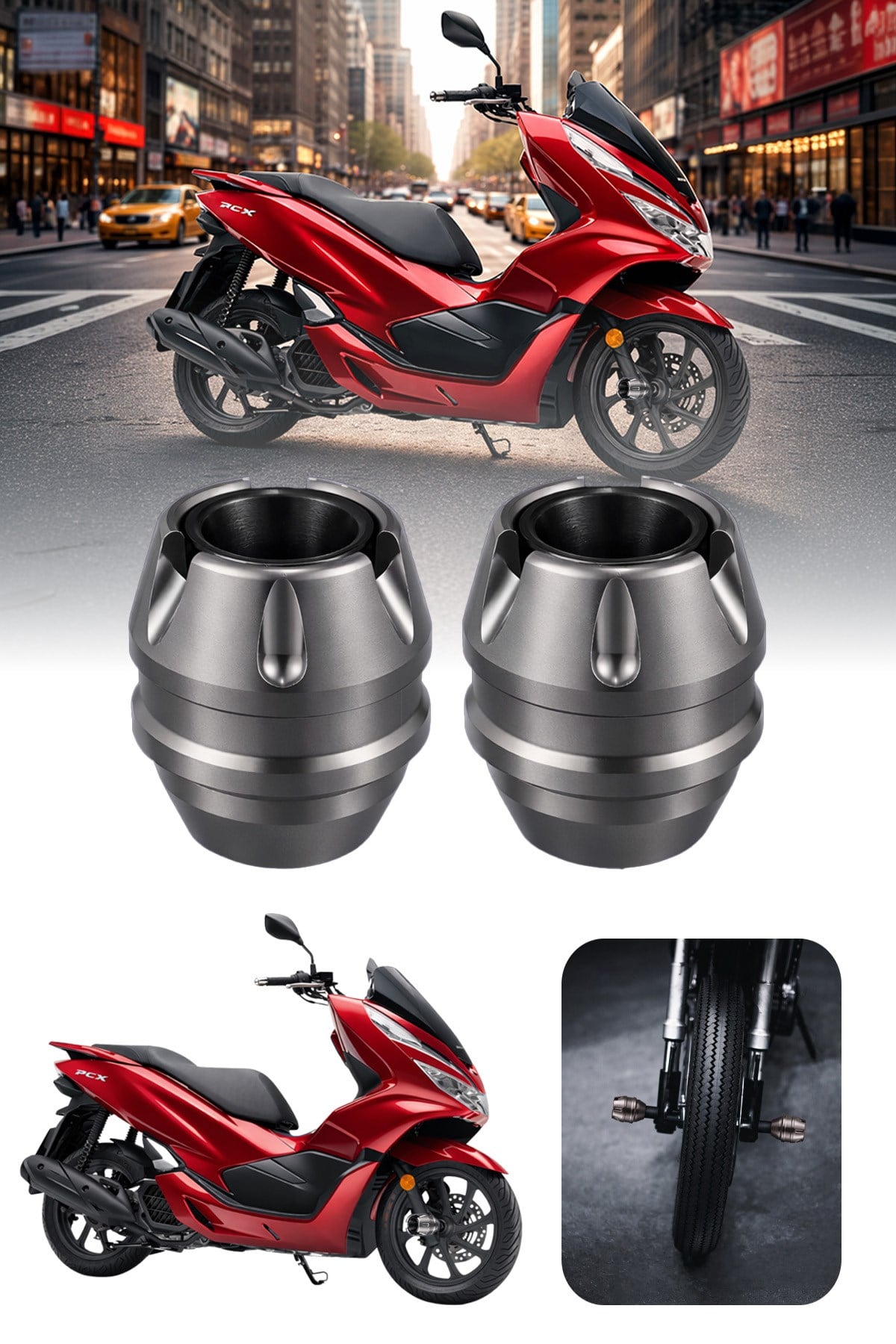 Universal Motosiklet Mil Koruma Takozu Cnc Titanyum