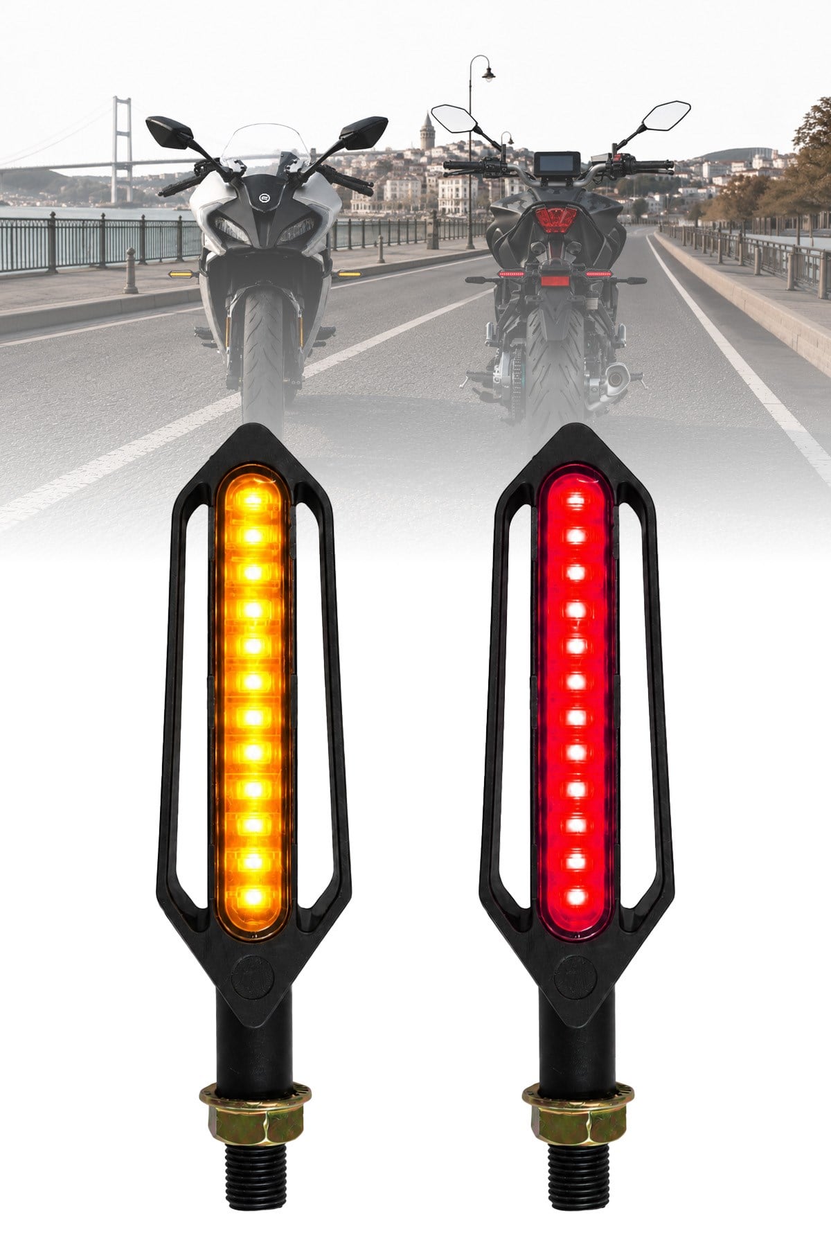 Universal Sinyal Ledi Çift Renk Kayar Led Vidalı | Tüm Motosikletler İle Uyumlu