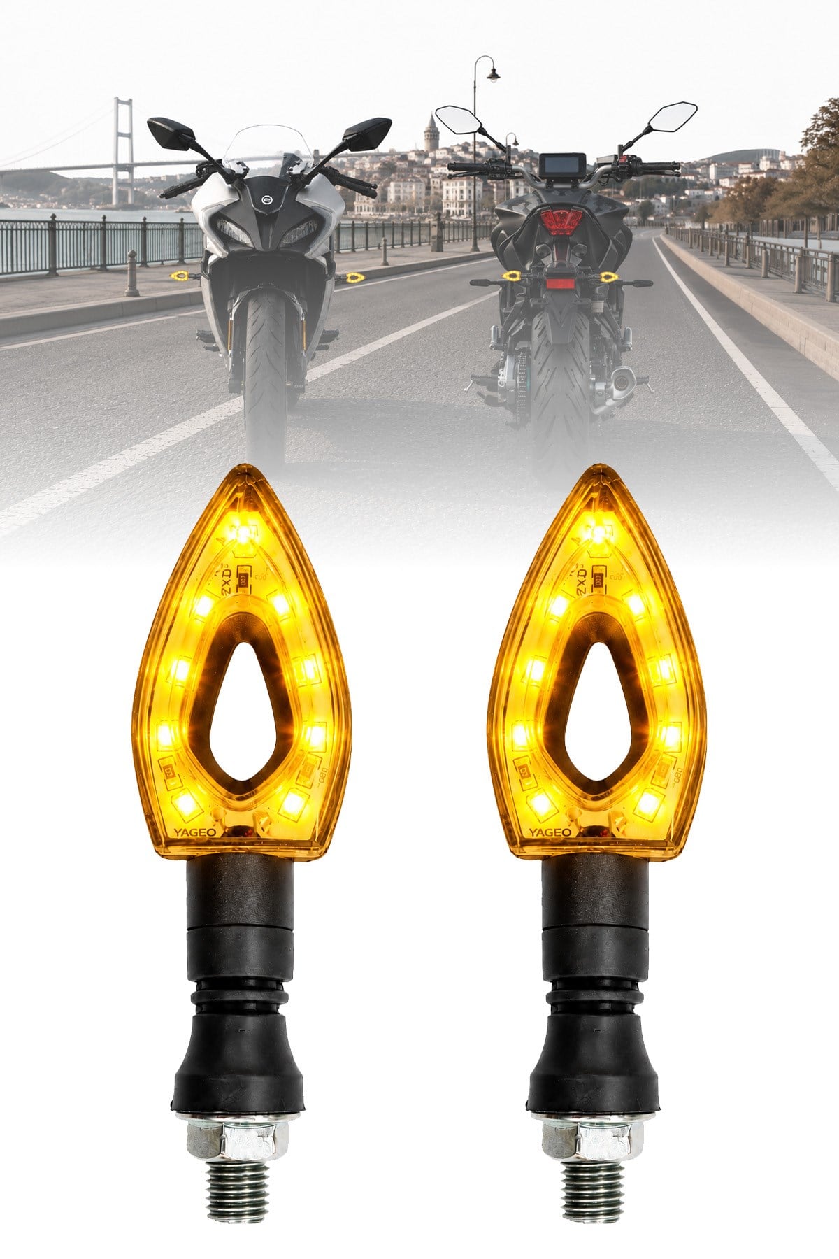 Universal Sinyal Ledi Damla Kasa Tek Renk Vidalı | Tüm Motosikletler İle Uyumlu