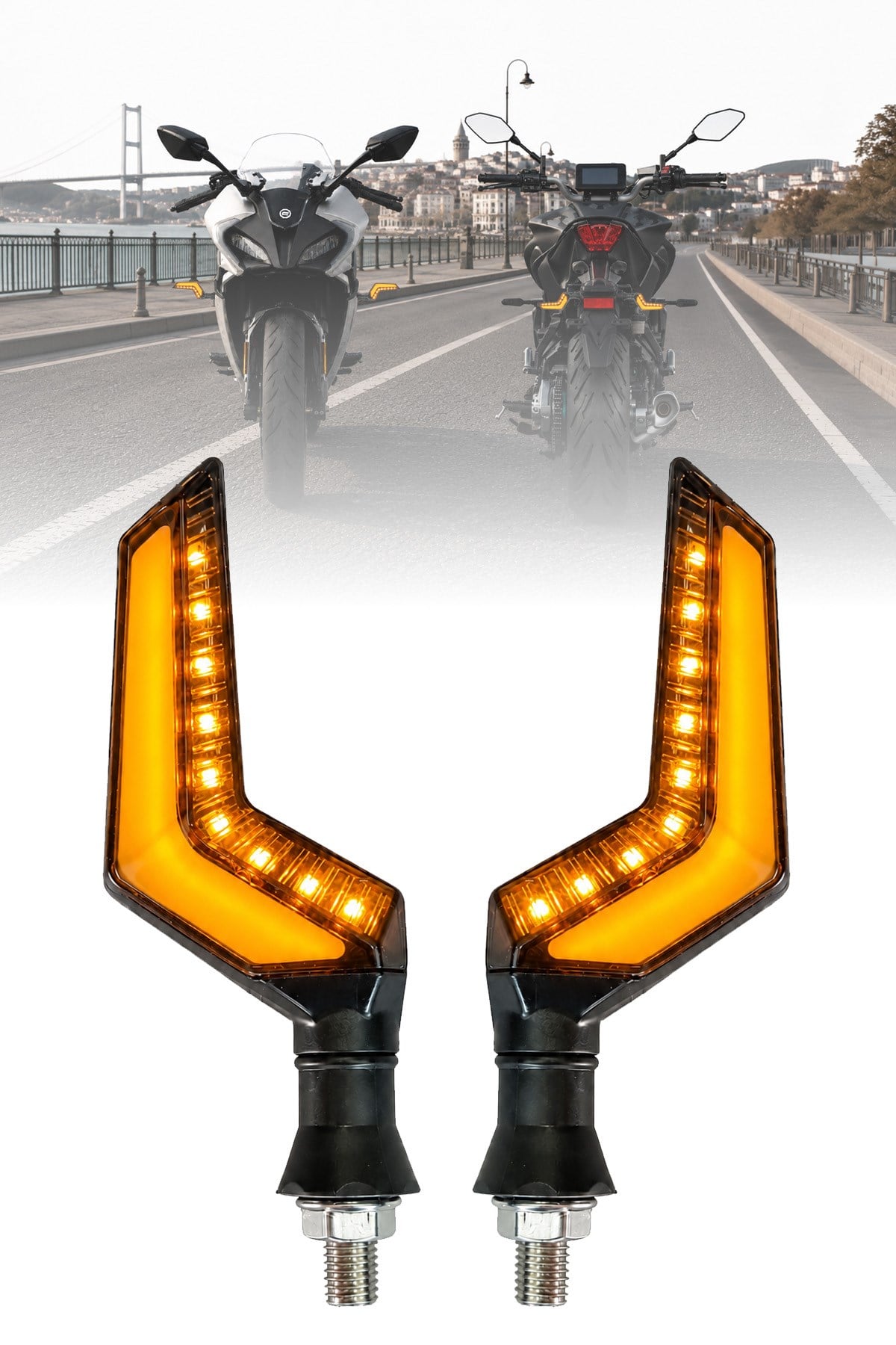 Universal Sinyal Ledi L Kasa Kayar Led Vidalı | Tüm Motosikletler İle Uyumlu