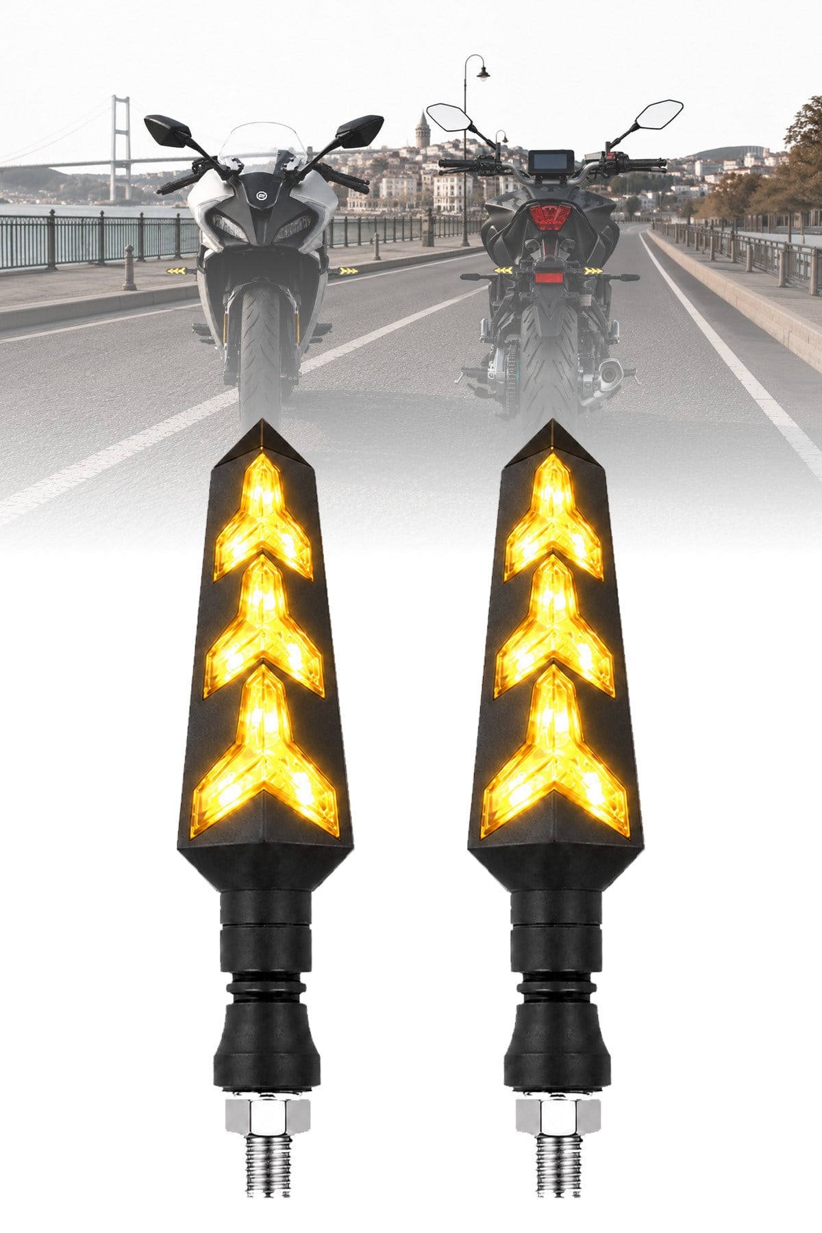 Universal Sinyal Ledi Ok Kayar Led Tek Renk Vidalı | Tüm Motosikletler İle Uyumlu