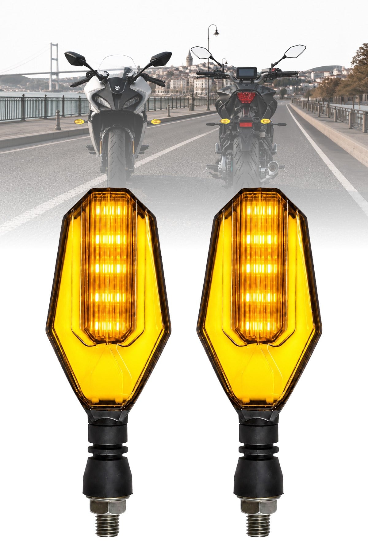 Universal Sinyal Ledi Petek Model Tek Renk Vidalı | Tüm Motosikletler İle Uyumlu