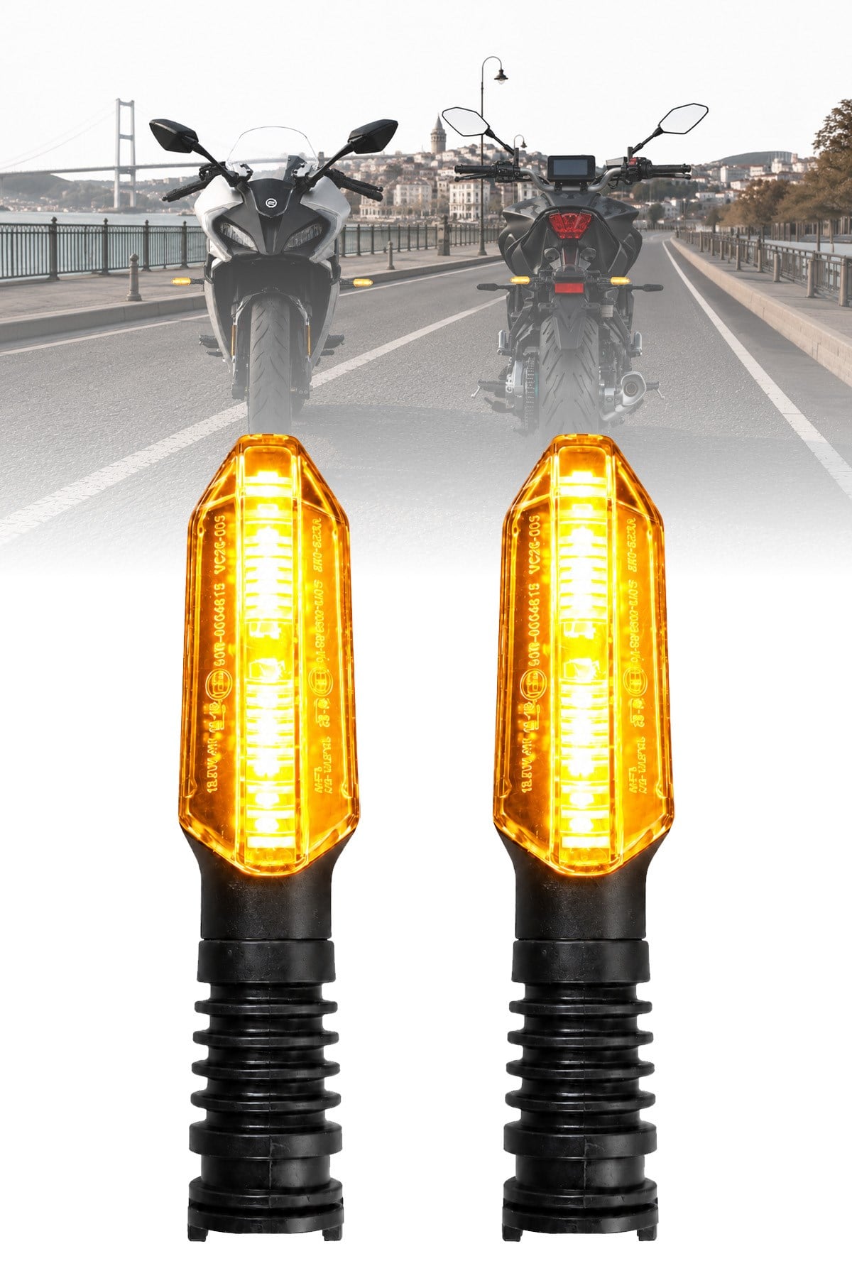 Universal Sinyal Ledi Tek Renk | Tüm Motosikletler İle Uyumlu