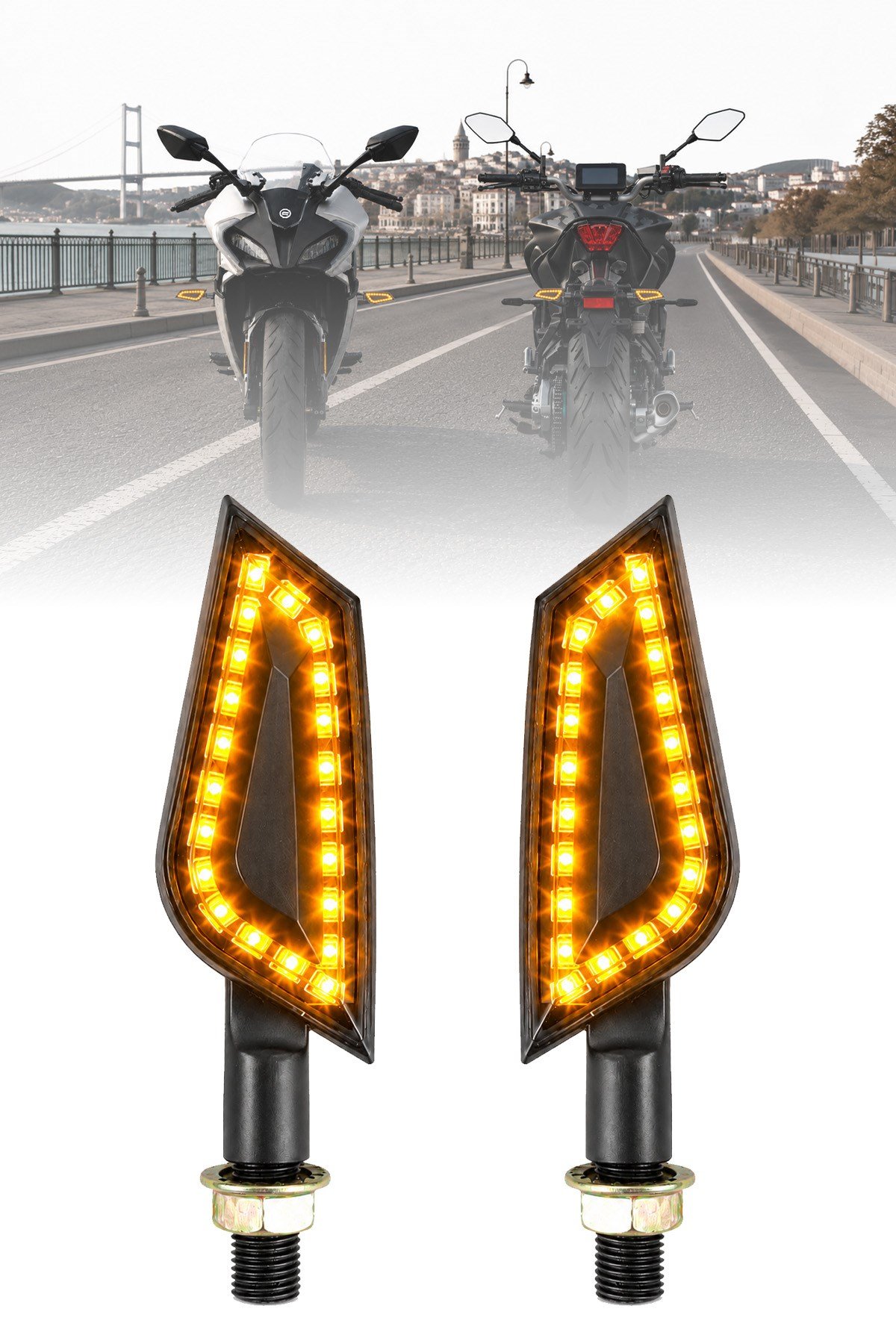 Universal Sinyal Ledi Üçgen Kasa Vidalı | Tüm Motosikletler İle Uyumlu