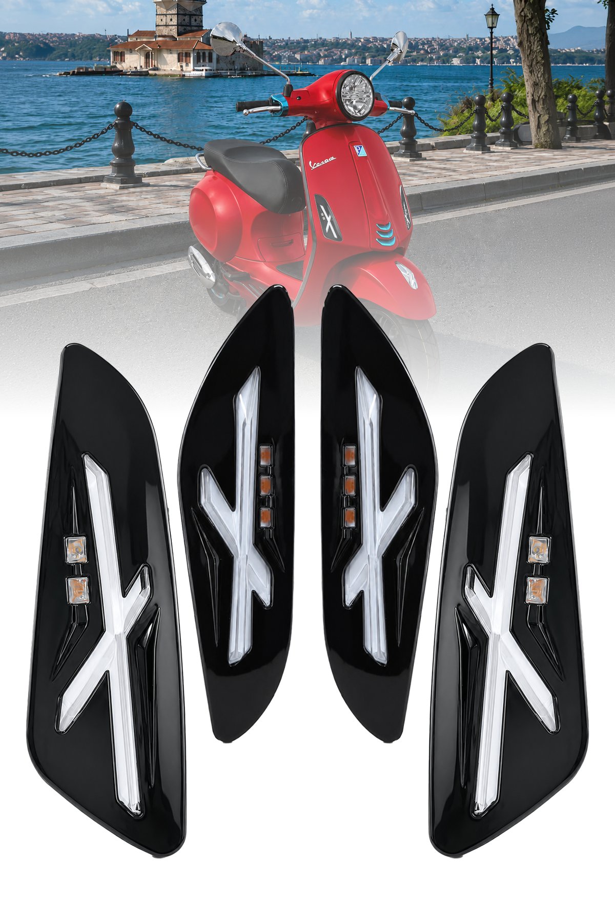 Vespa Primavera Led 4lü Sinyal Seti Siyah
