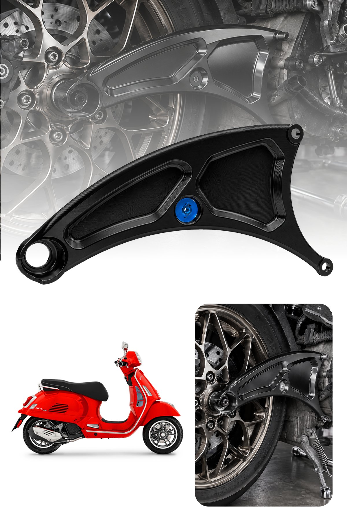 Vespa Uyumlu Salıncak Kolu Spirnt Primavera Cnc Siyah
