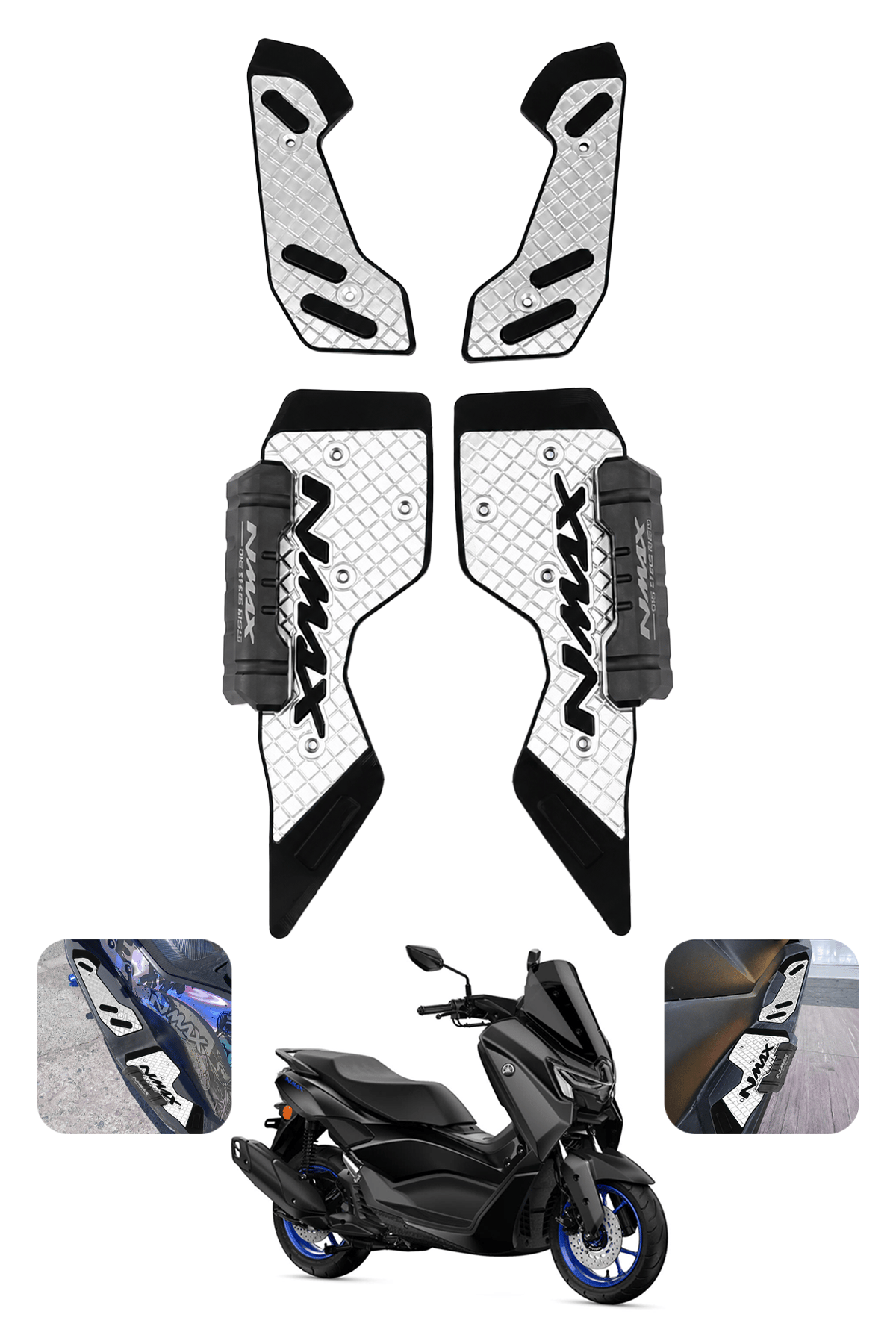 Yamaha Nmax Uyumlu Basamak Seti 2025-2026 Cnc Gümüş