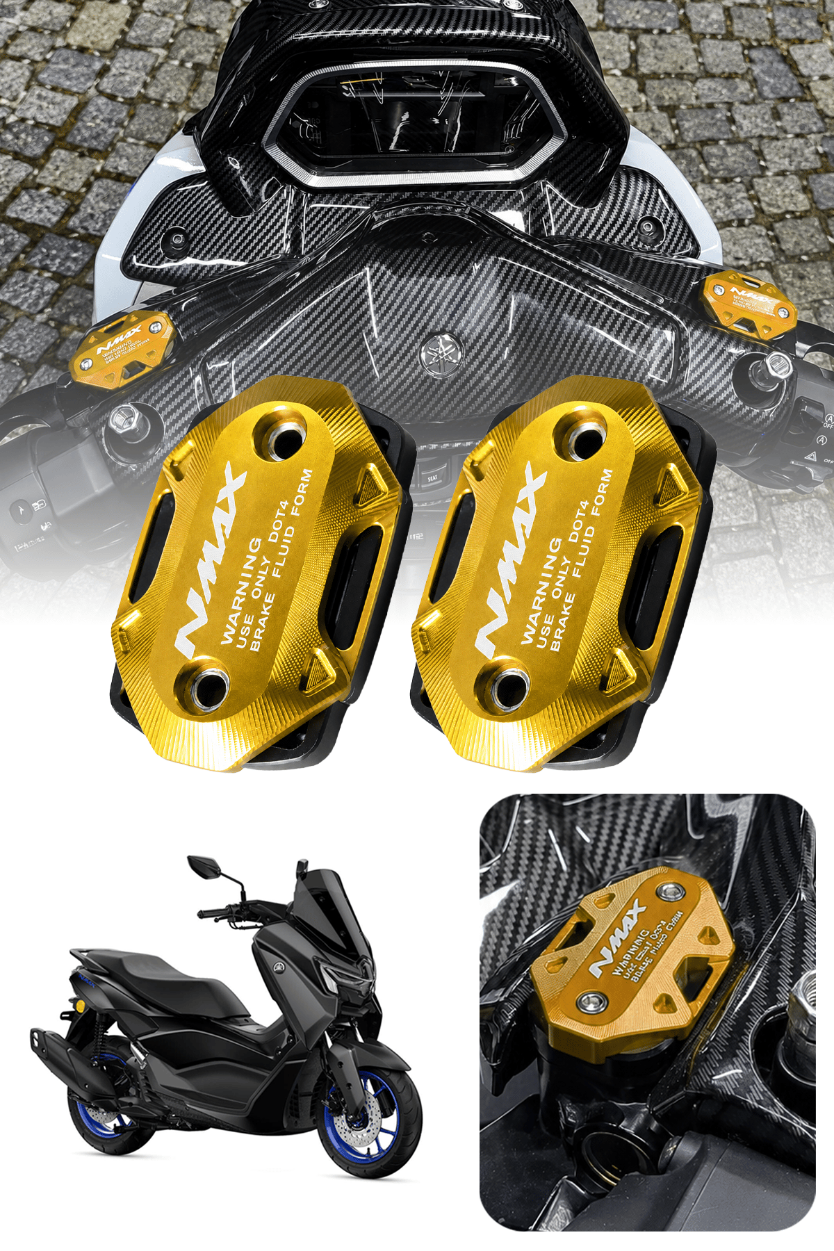 Yamaha Nmax Uyumlu Hidrolik Kapağı 2021-2026 Cnc Gold