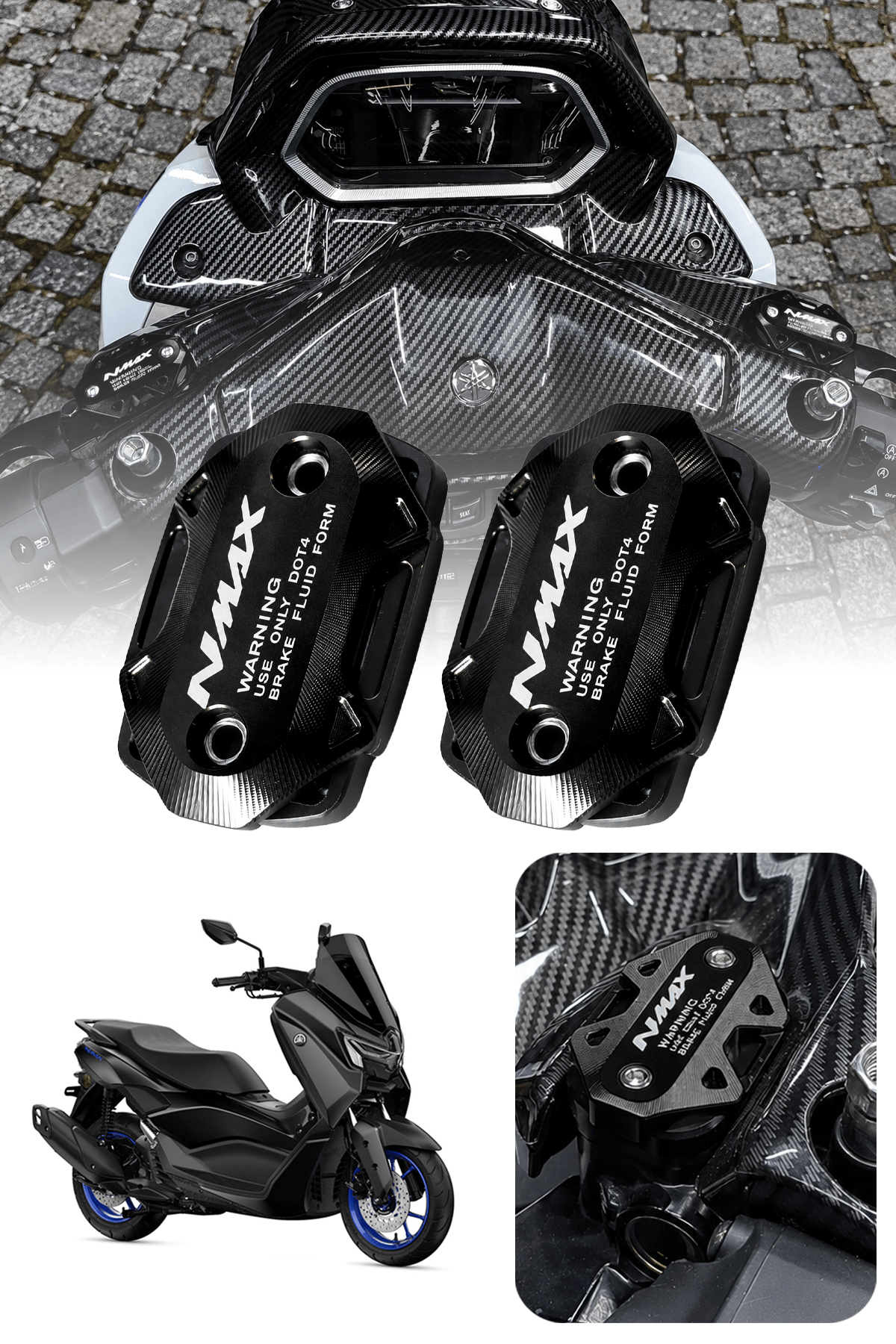 Yamaha Nmax Uyumlu Hidrolik Kapağı 2021-2026 Cnc Siyah