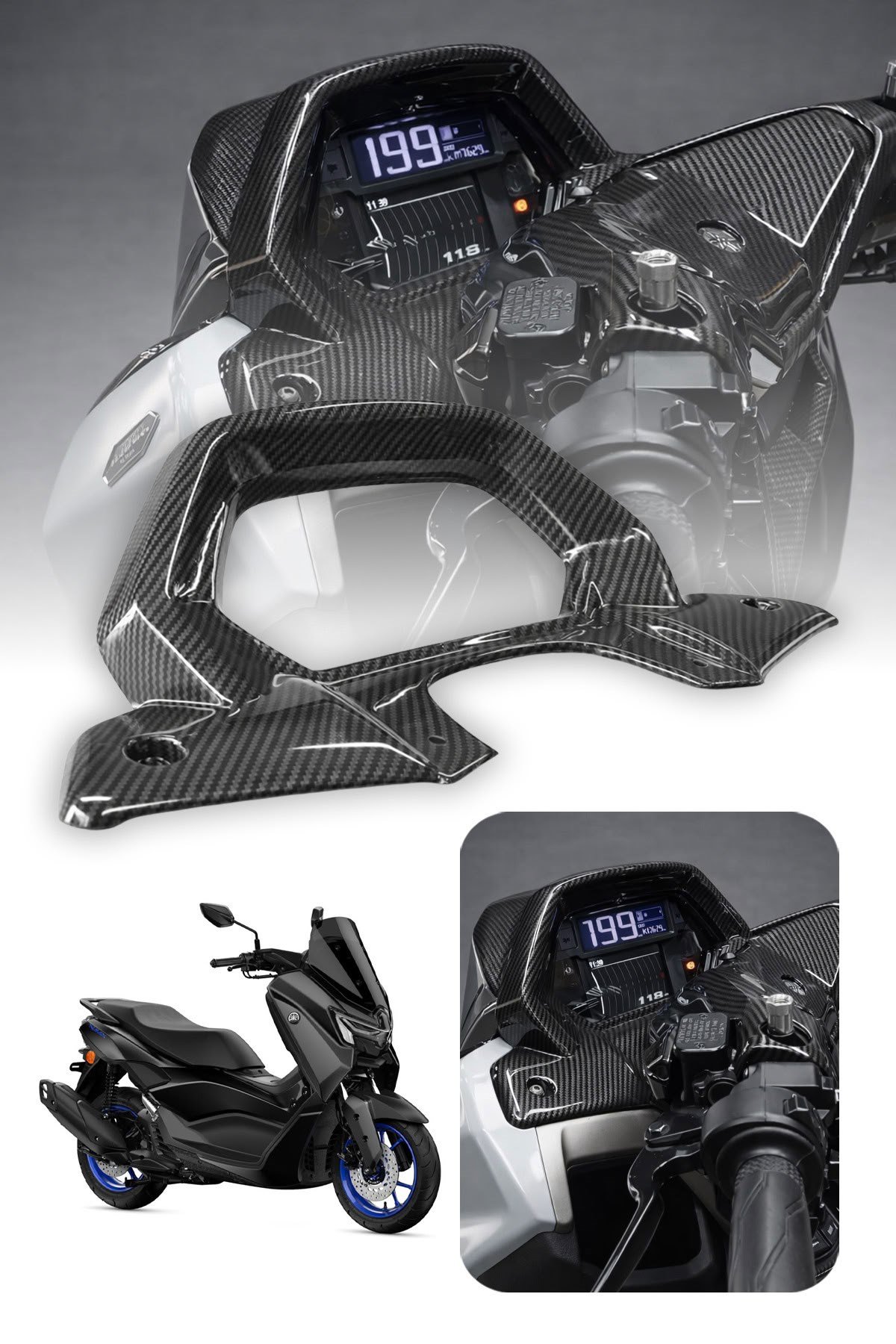 Yamaha Nmax Uyumlu Kadran Çerçevesi 2025-2026 Karbon Desen