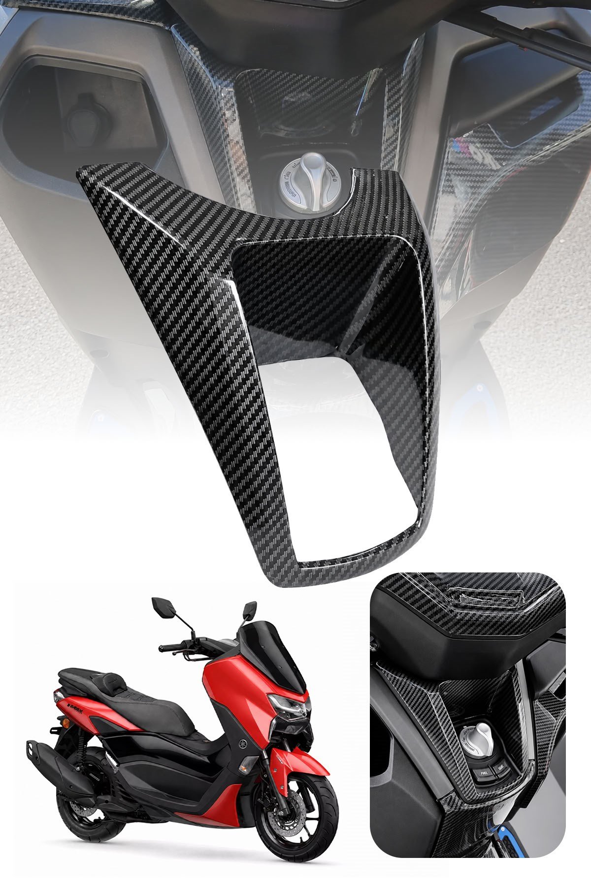 Yamaha Nmax Uyumlu Kontak Çerçevesi 2025-2026 Karbon Desen