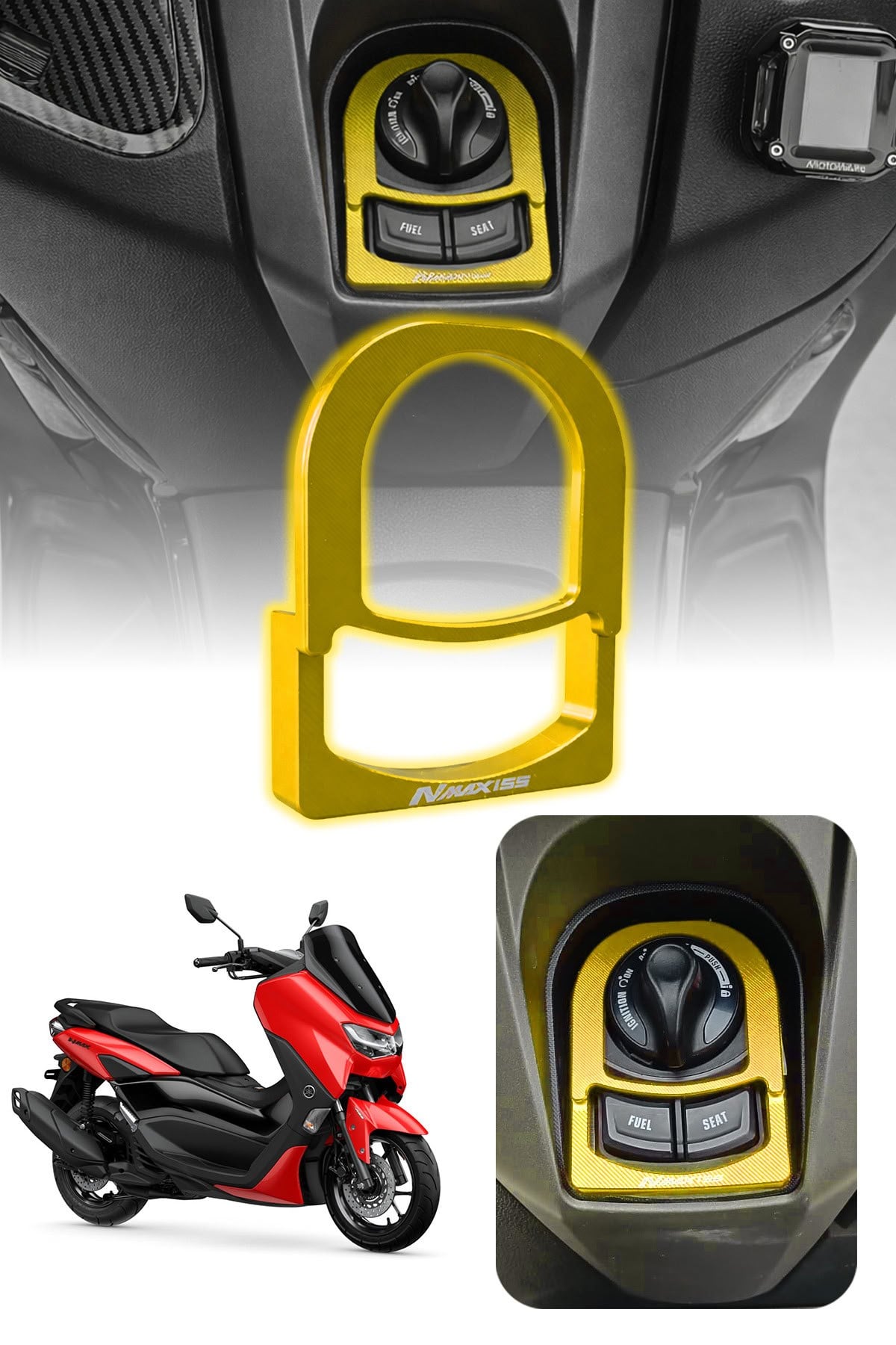 Yamaha Nmax Uyumlu Kontak Çerçevesi 2021-2026 Cnc Gold