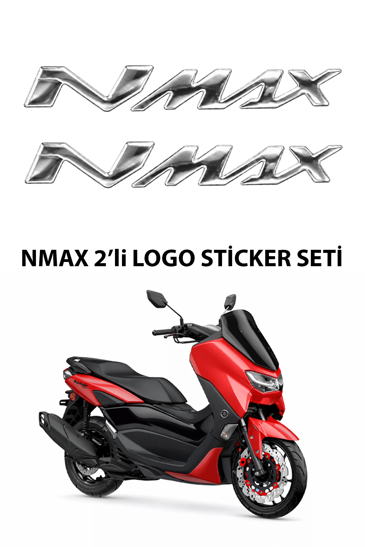 Yamaha Nmax Uyumlu Logo Sticker 2021-2026 Gümüş