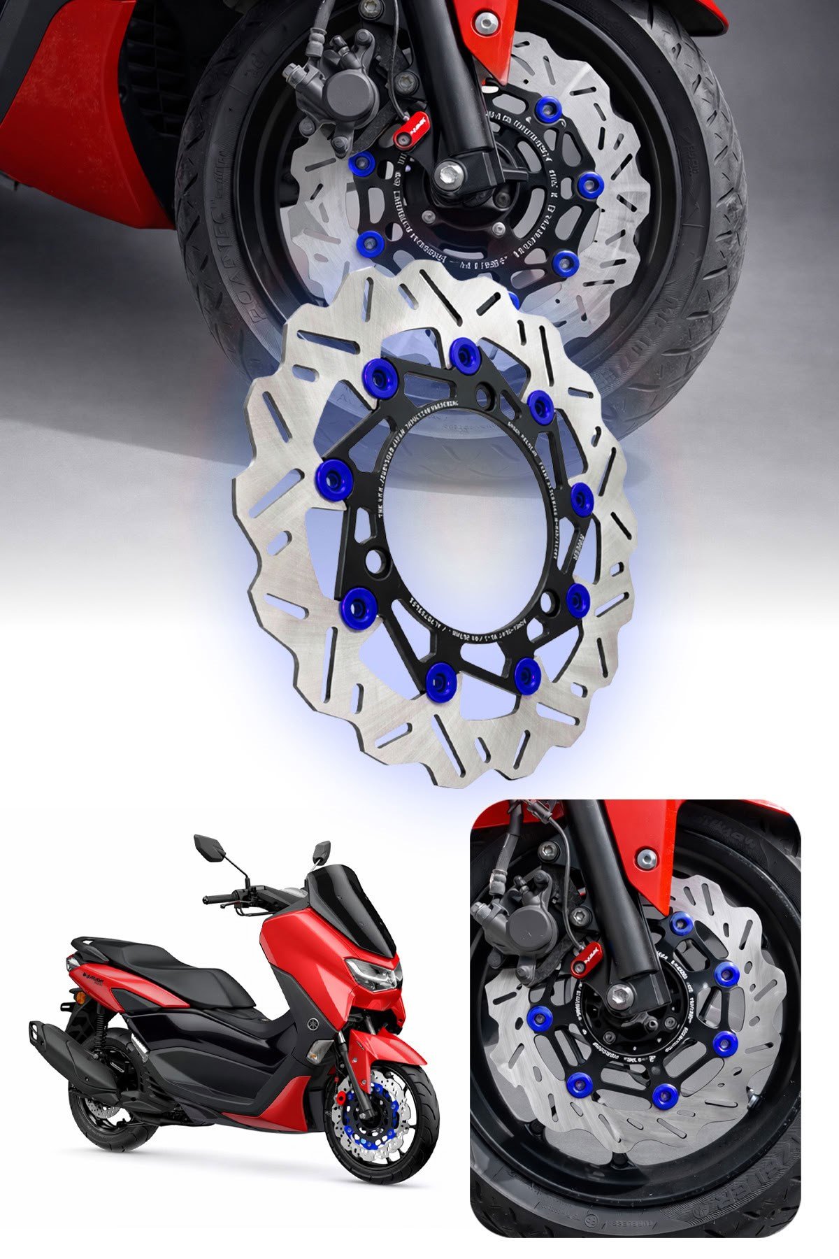 Yamaha Nmax Uyumlu Ön Fren Disk 2018-2026 Cnc Mavi